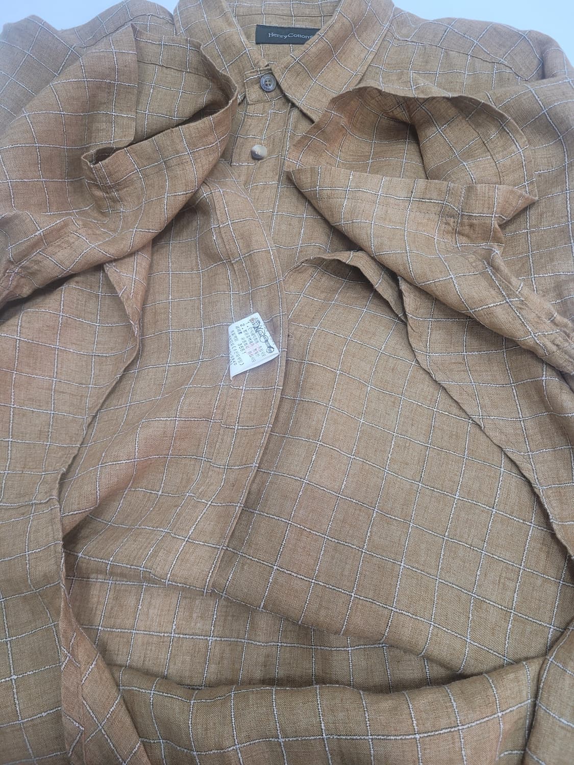 Henry Cottons 헨리코튼 린넨 체크 셔츠 / 남 100 브라운
 상품이미지6
