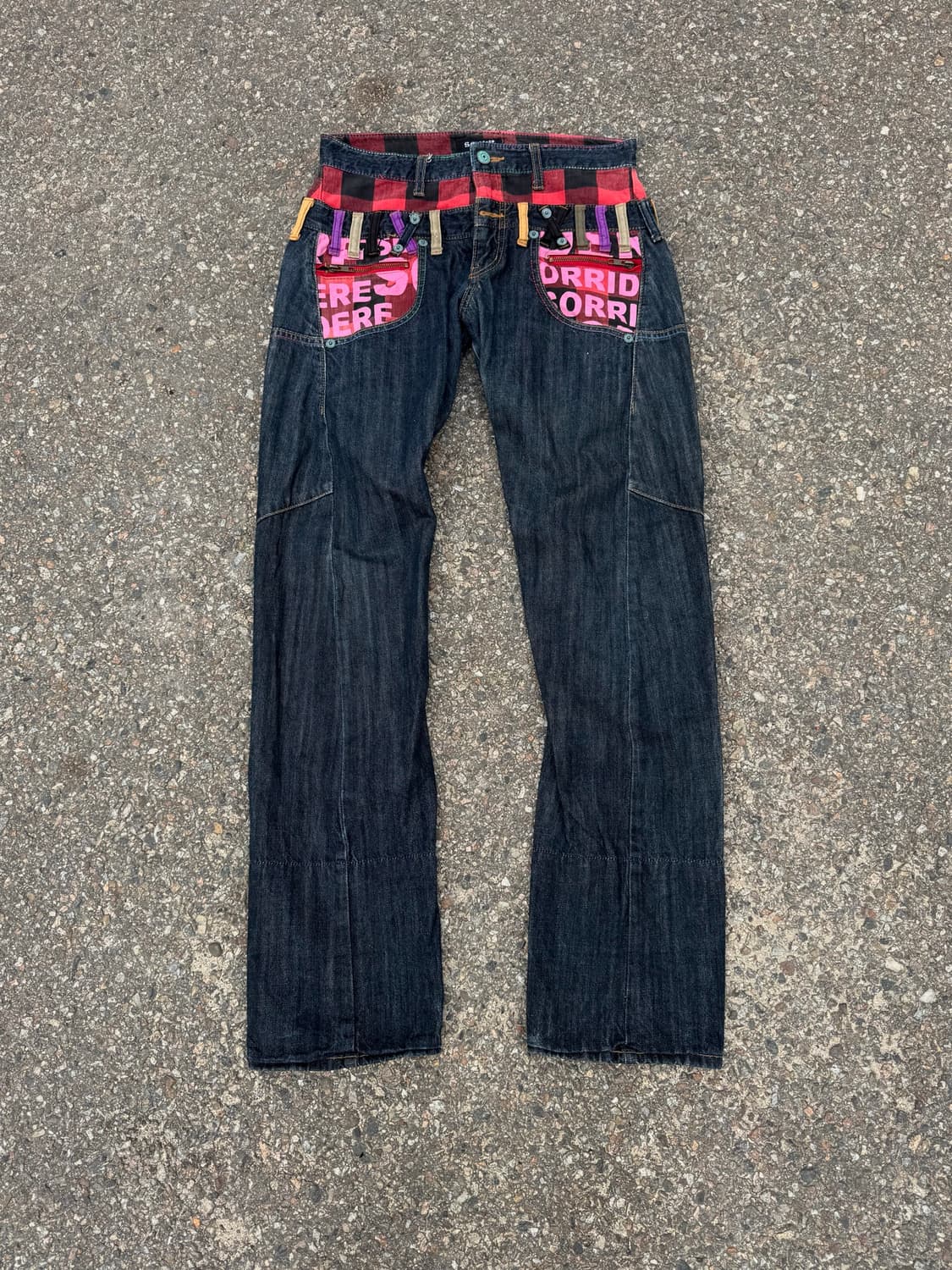 00’s Y2K Double Belt Sagging Denim Pants 상품이미지1