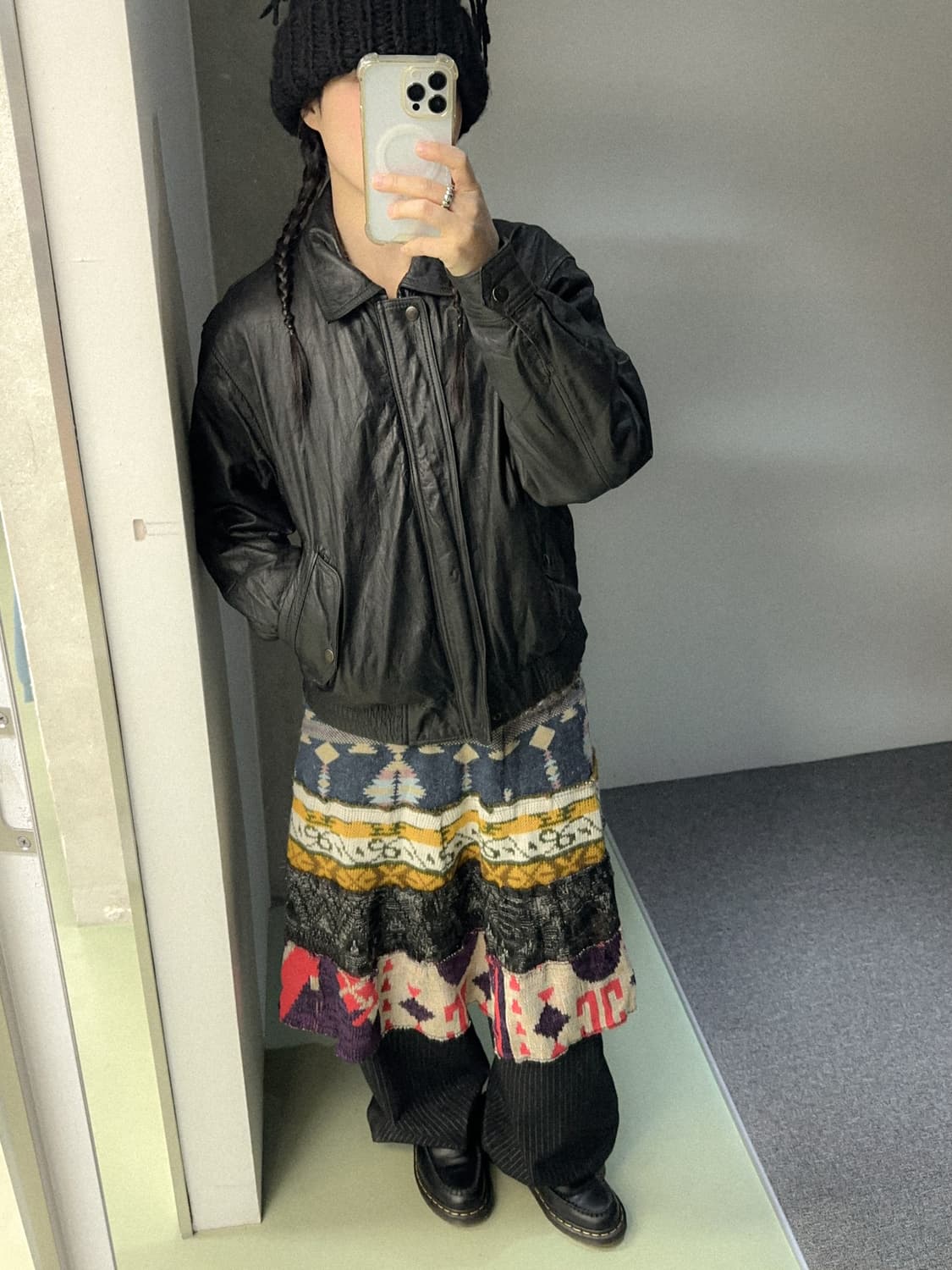 ethnic patterns knit skirt 상품이미지3