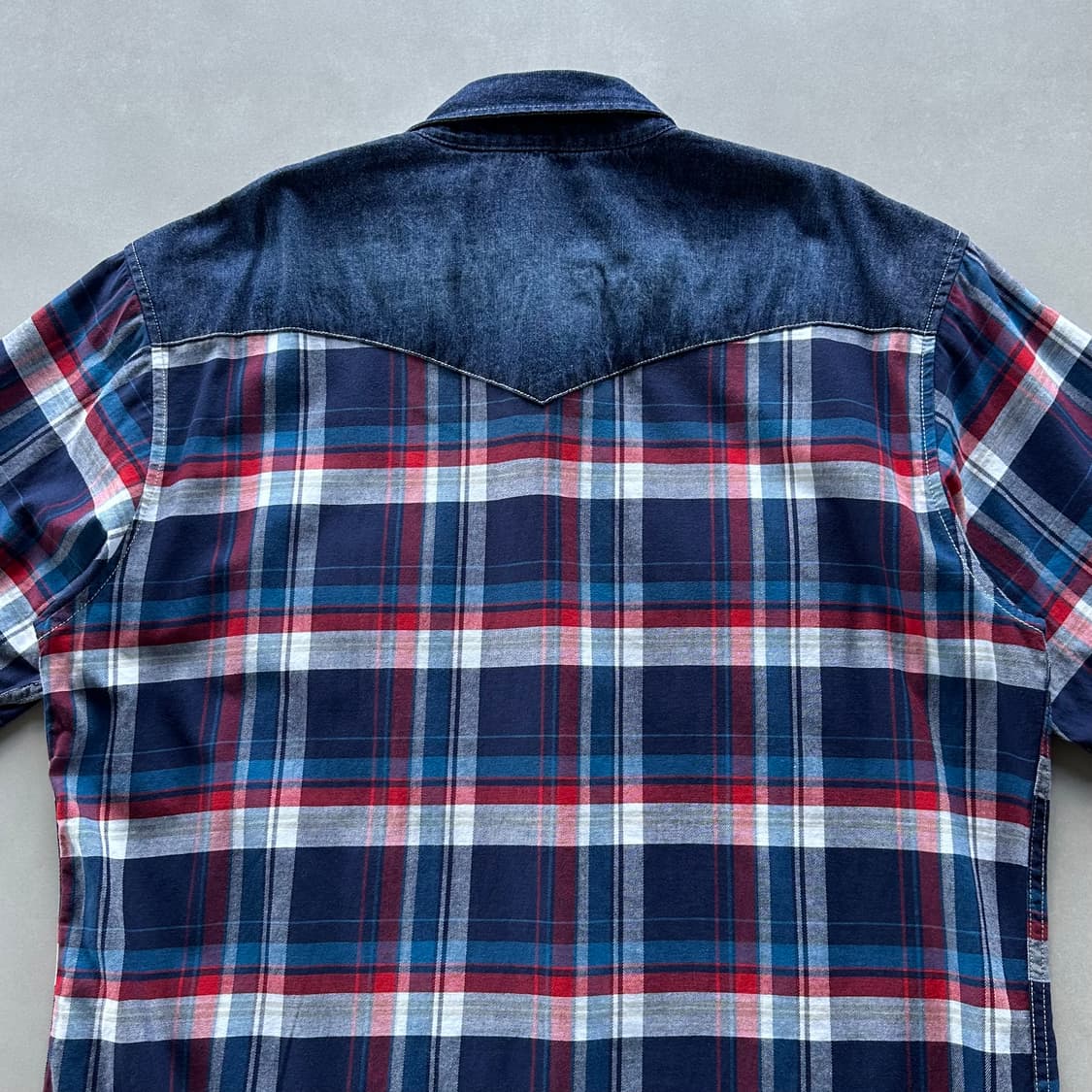 [L-XL]THRUXTON 데님 웨스턴 반팔 셔츠 상품이미지7