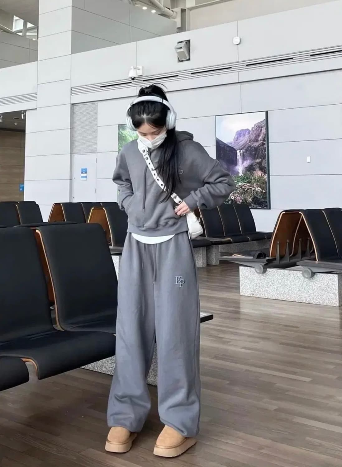 카키포인트 윈터 트레이닝 세트 오트밀 판매 상품이미지1