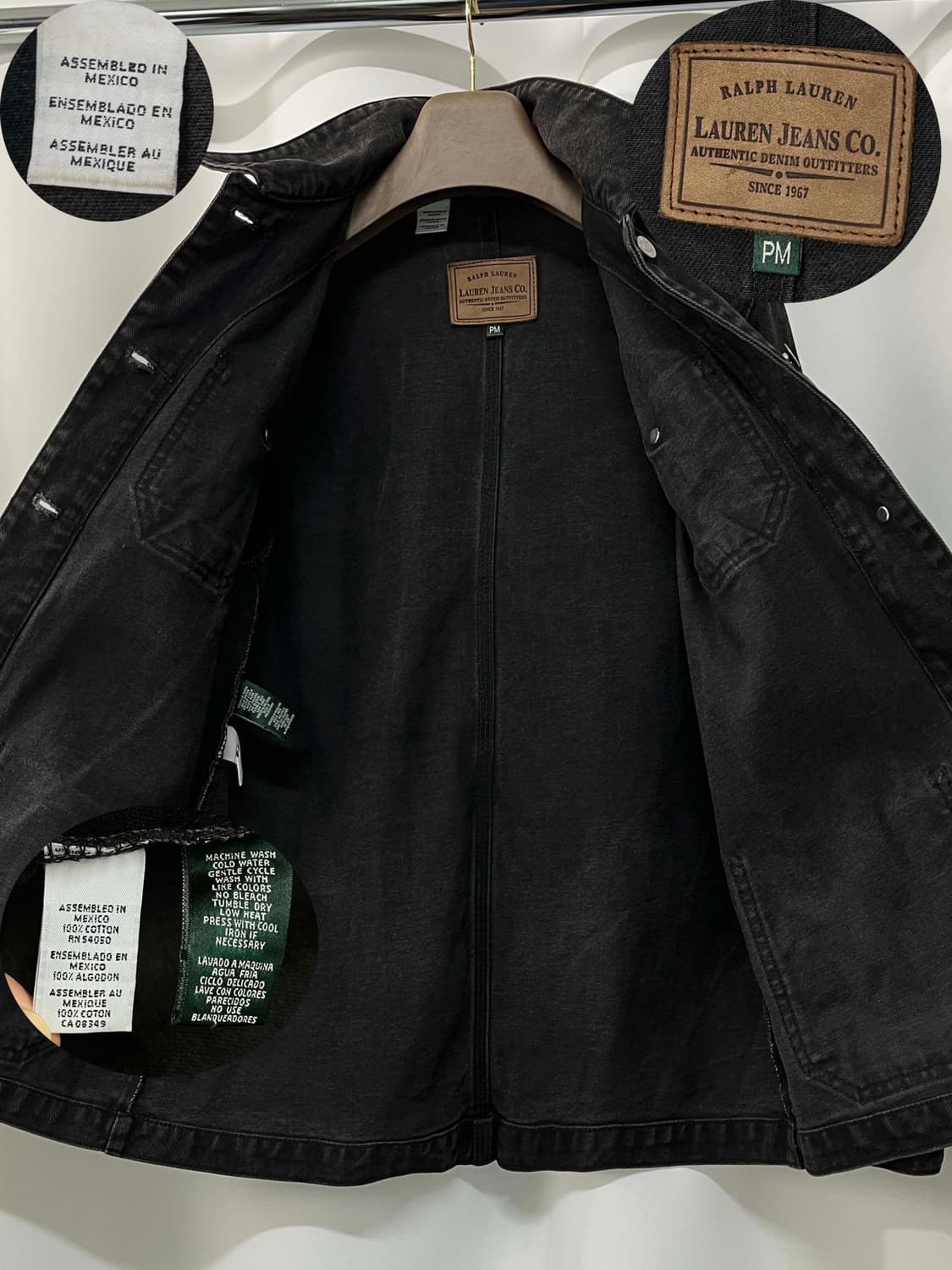 90's 폴로 랄프로렌 스톤 블랙 워시 헌팅 데님 초어 자켓 상품이미지3