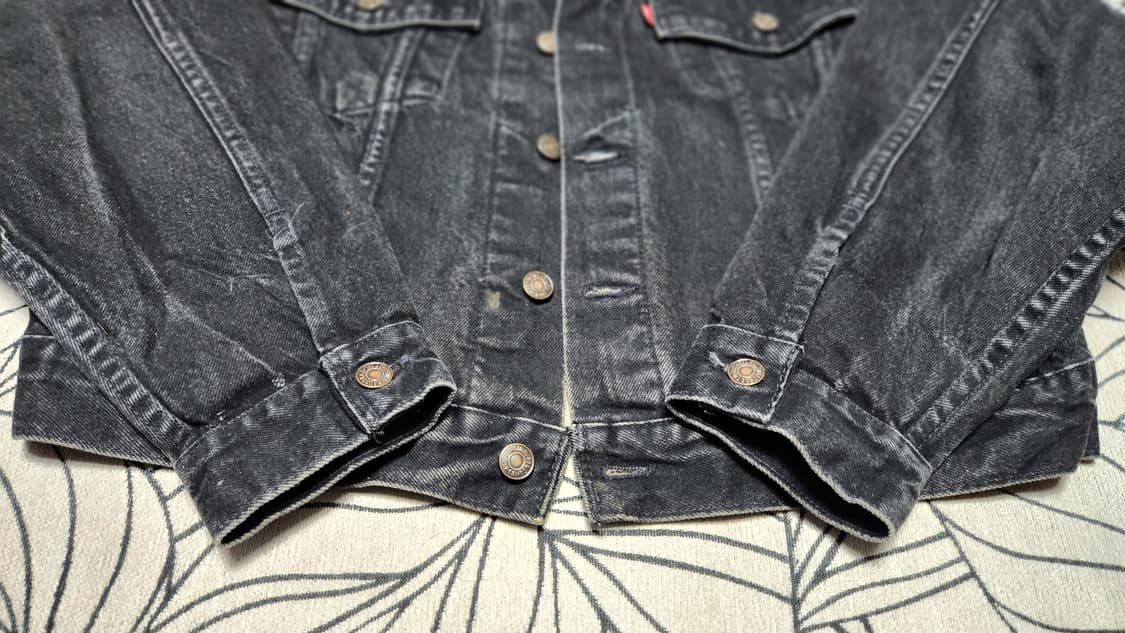 빈티지 90's 리바이스 70598-4159 USA 블랙 데님 트러커 M 상품이미지3