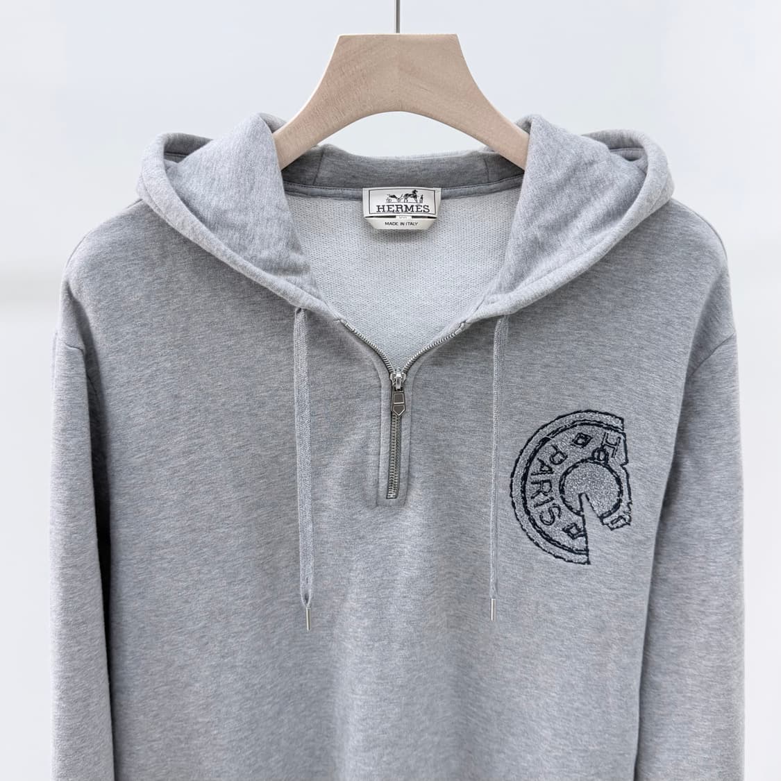 [S+급/2XL] 에르메스 크루드 후드 반집업 그레이 상품이미지3