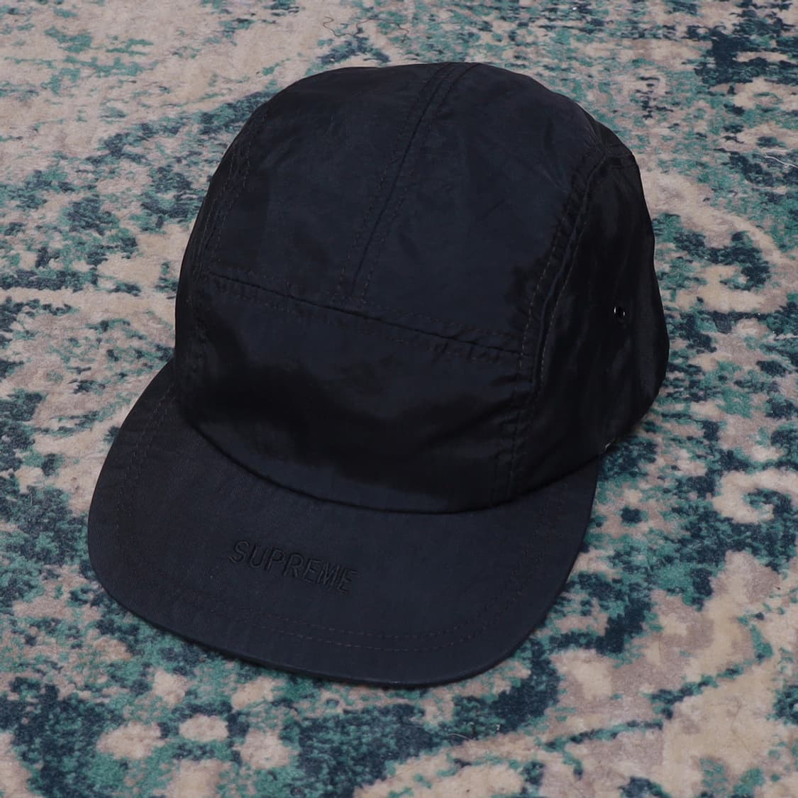 Supreme 슈프림 15SS 바이저 로고 캠프캡 블랙 상품이미지1