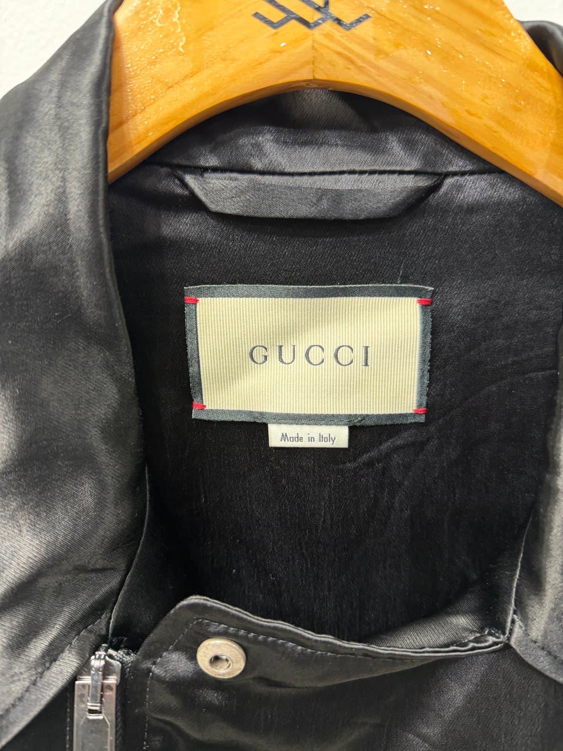 매장판정품) 구찌 블랙 라이더 가죽 자켓 실크느낌 46 상품이미지7