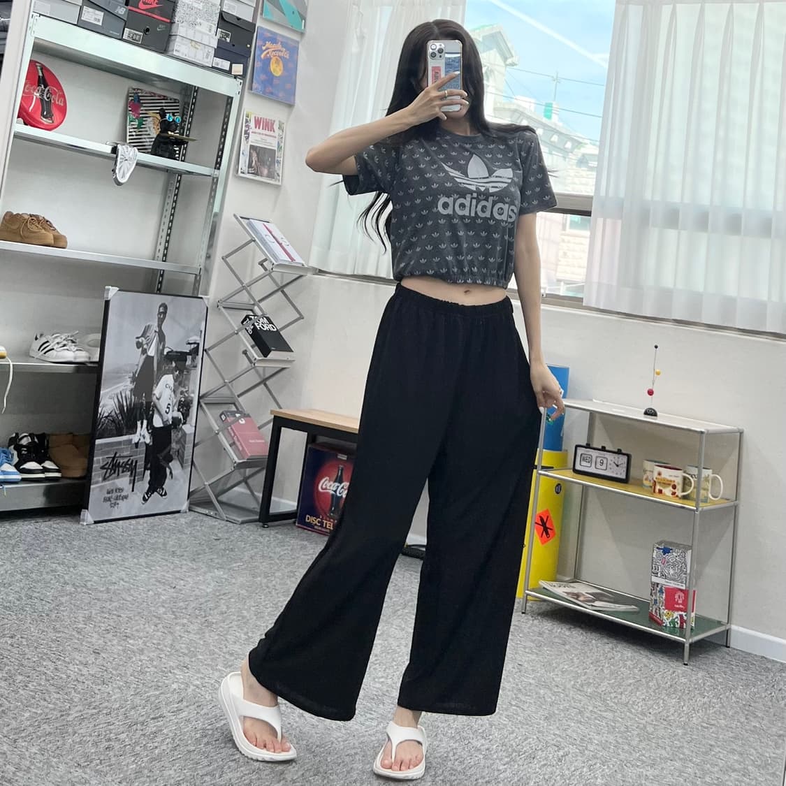 (WOMEN M)아디다스 크롭 반팔-Y294 상품이미지5