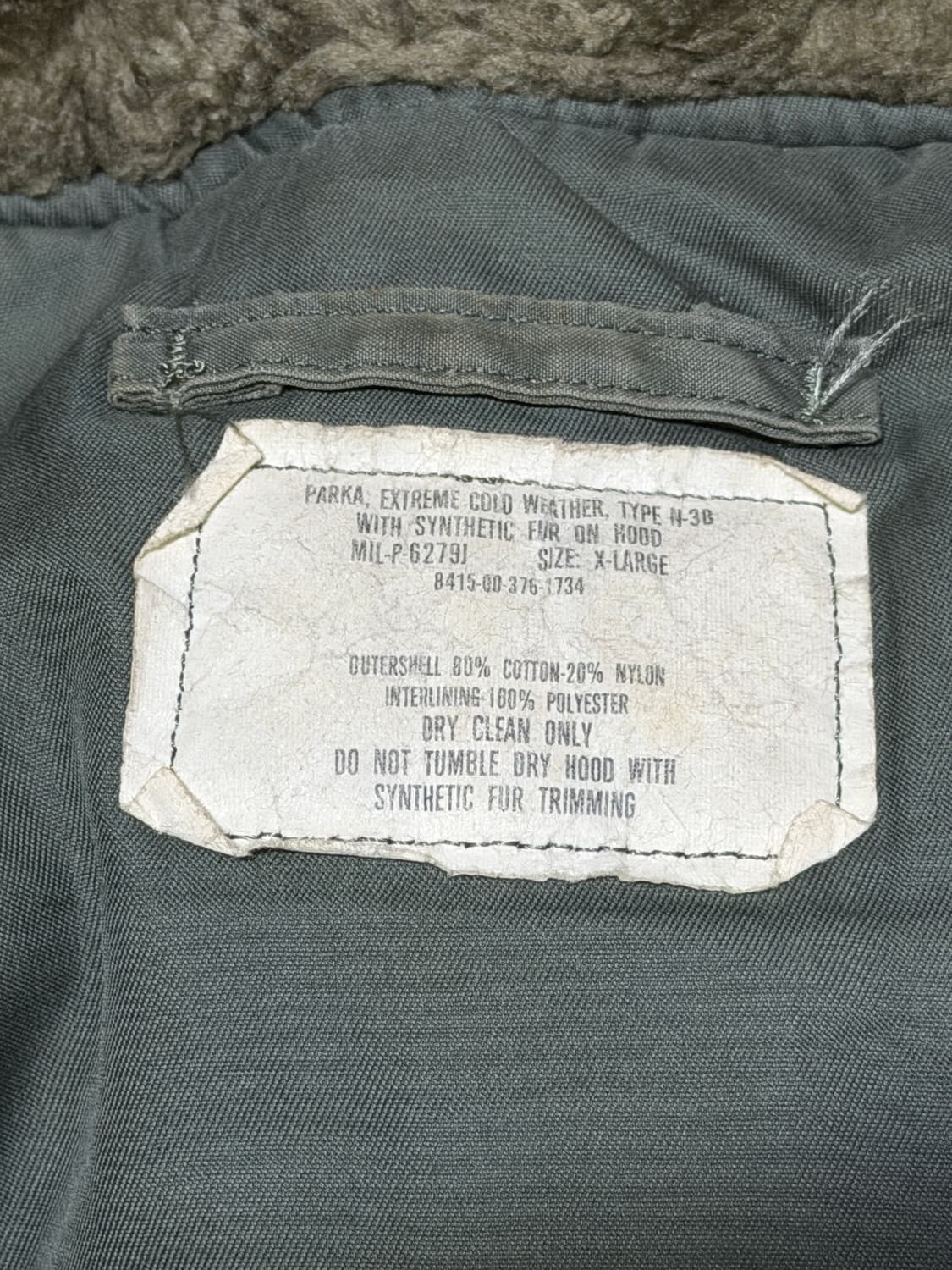 70s US Military N-3B Parka XL 상품이미지3