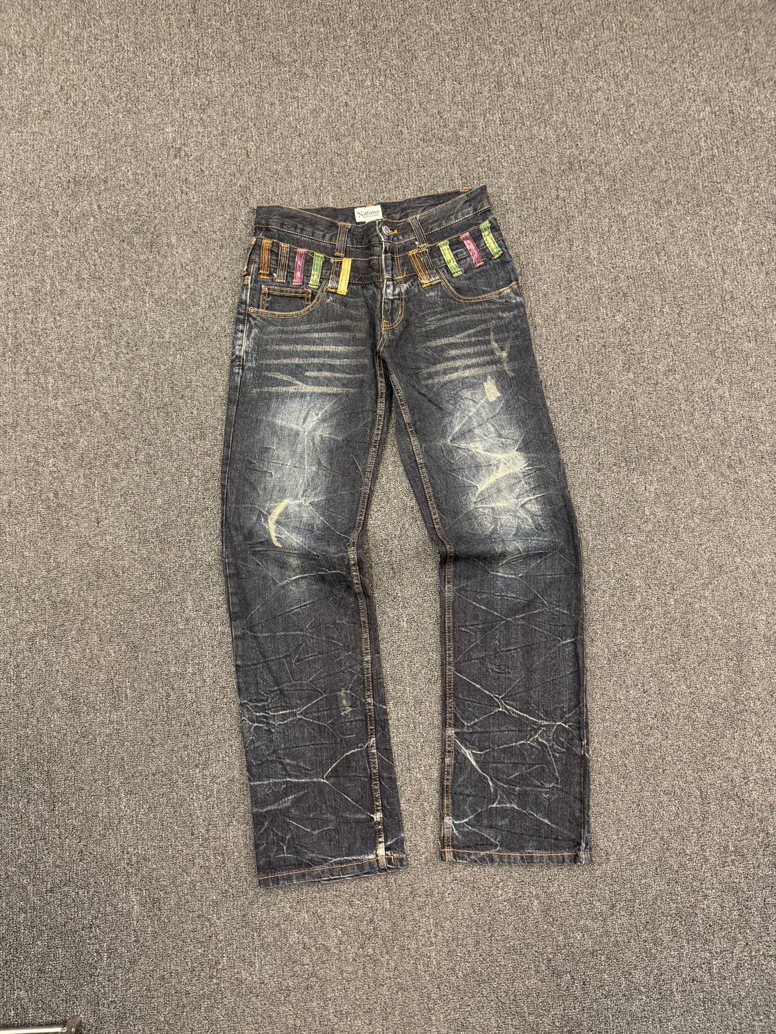 82)NYLAUS clothing 빈티지 레이어드 워싱 데님팬츠 상품이미지1