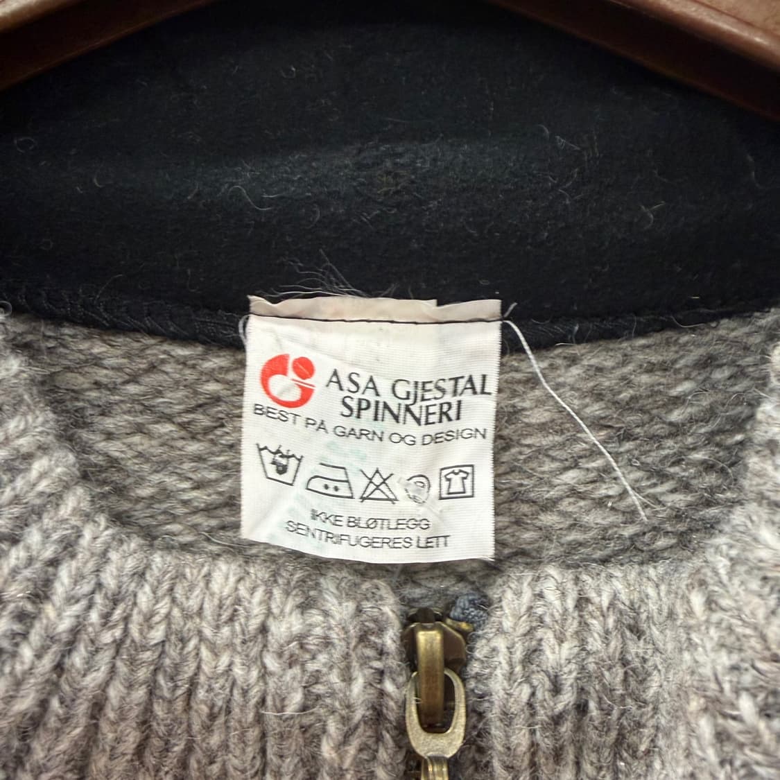 USA VINTAGE 반집업 울니트 노르딕 패턴 암패치 디테일 그레이 상품이미지7