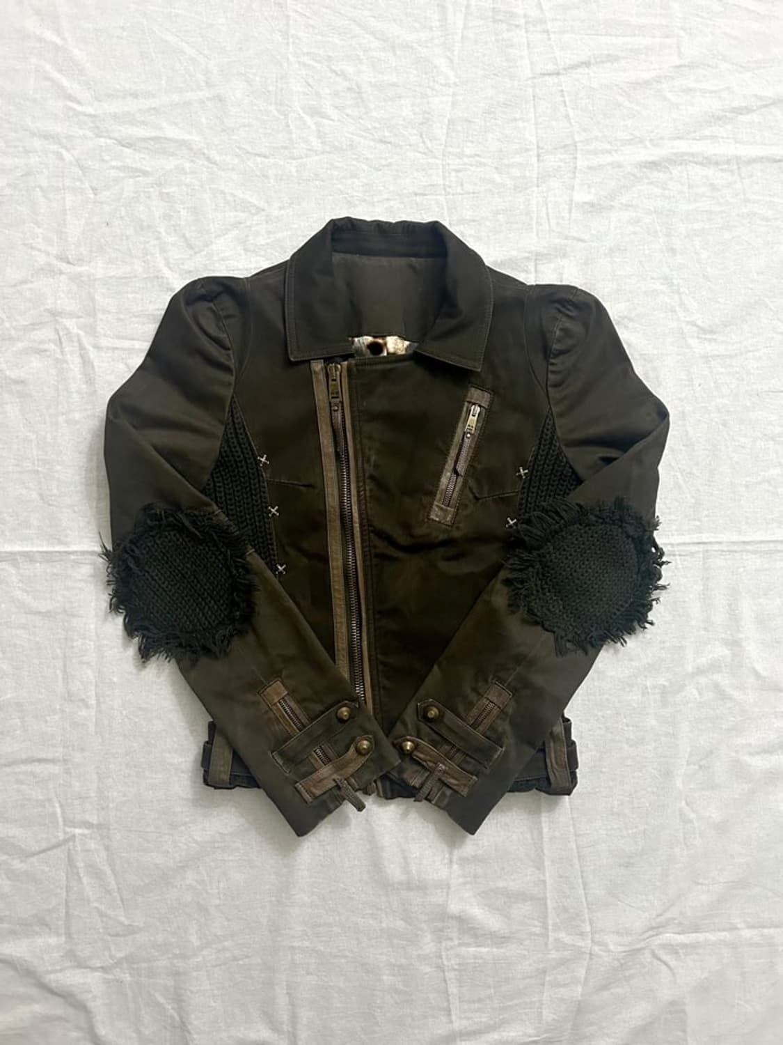 Royal Leather Knit Rider Jacket 상품이미지1