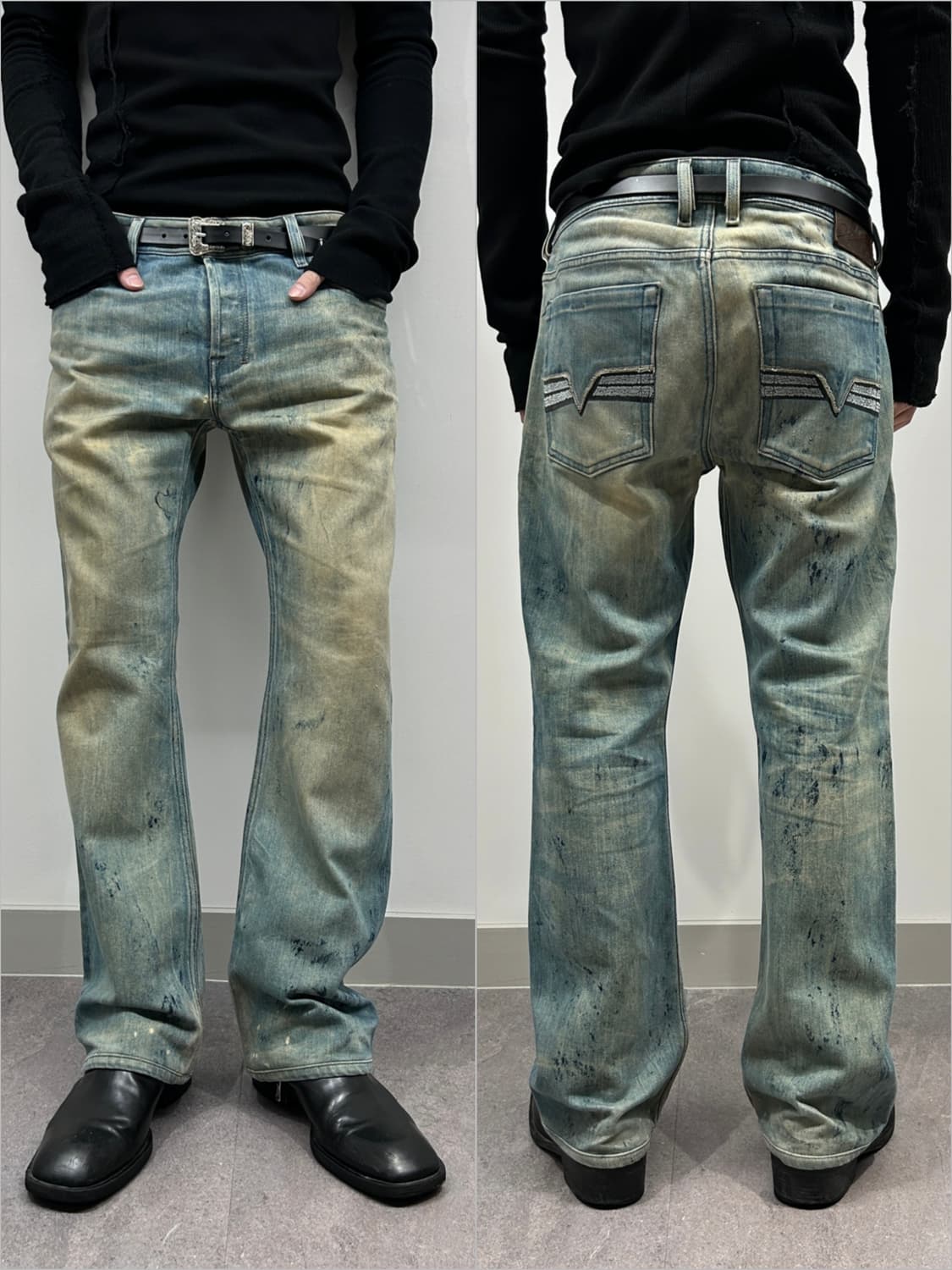 디젤 자티니 하드 워시드 더티 페인트 데님 상품이미지1