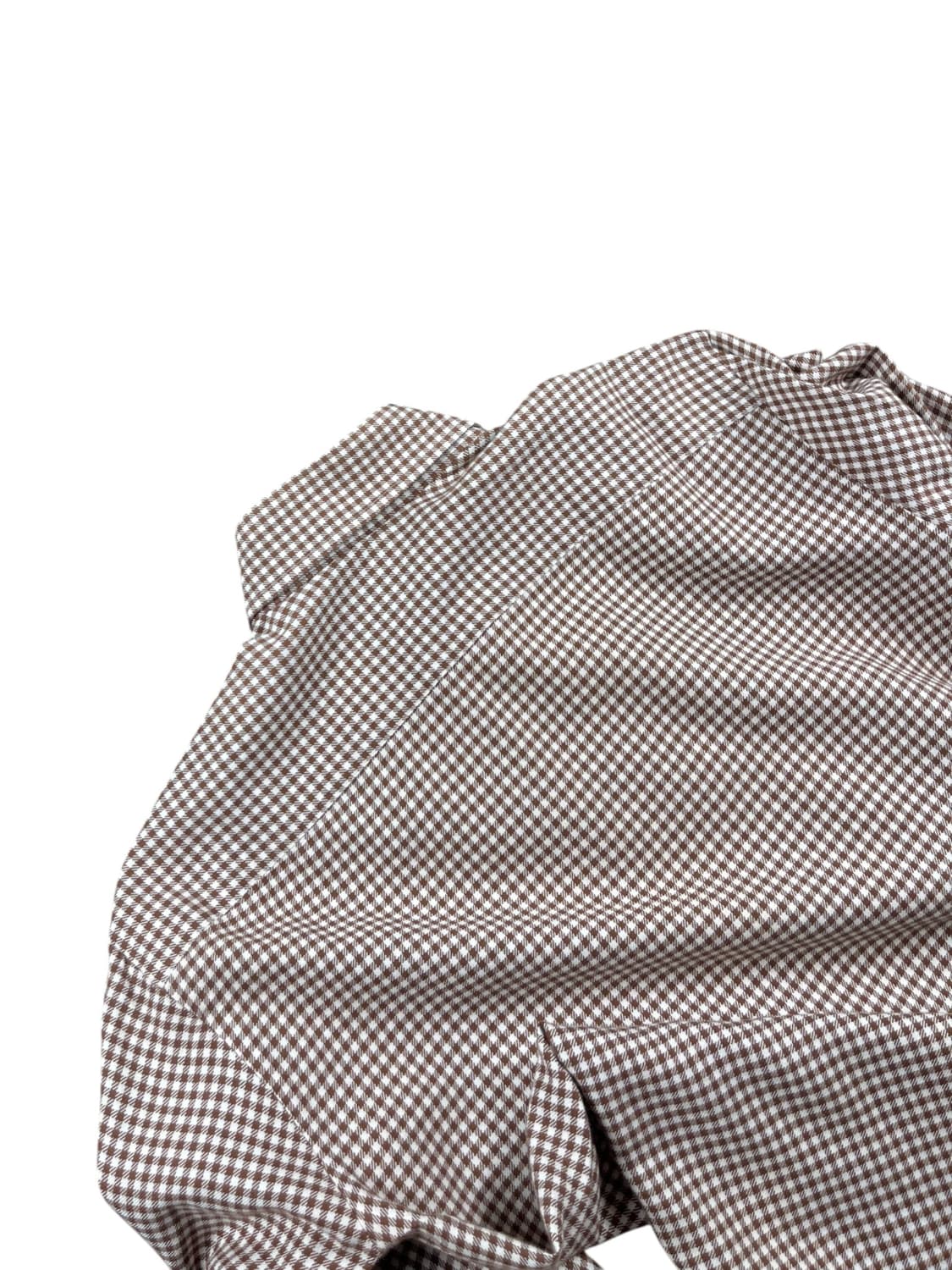 Vintage (maede in Italy) 브라운 체크 셔츠  상품이미지5