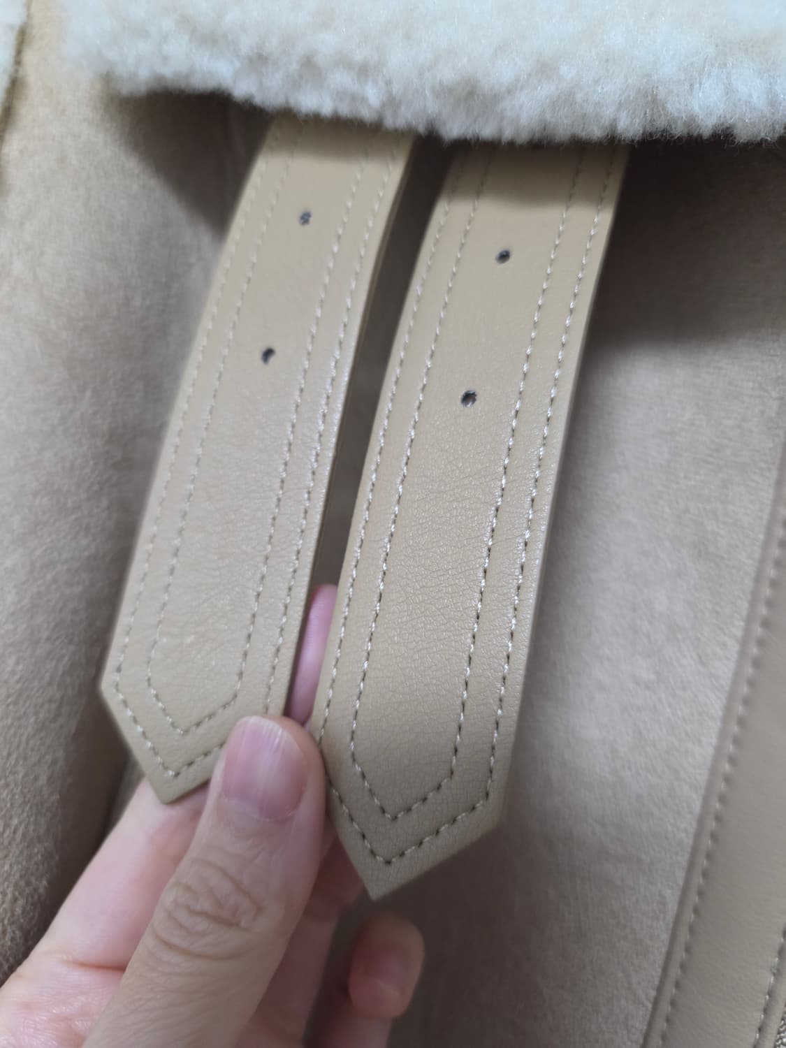 탑드레싱 크롭 무스탕 퍼 베스트 상품이미지7