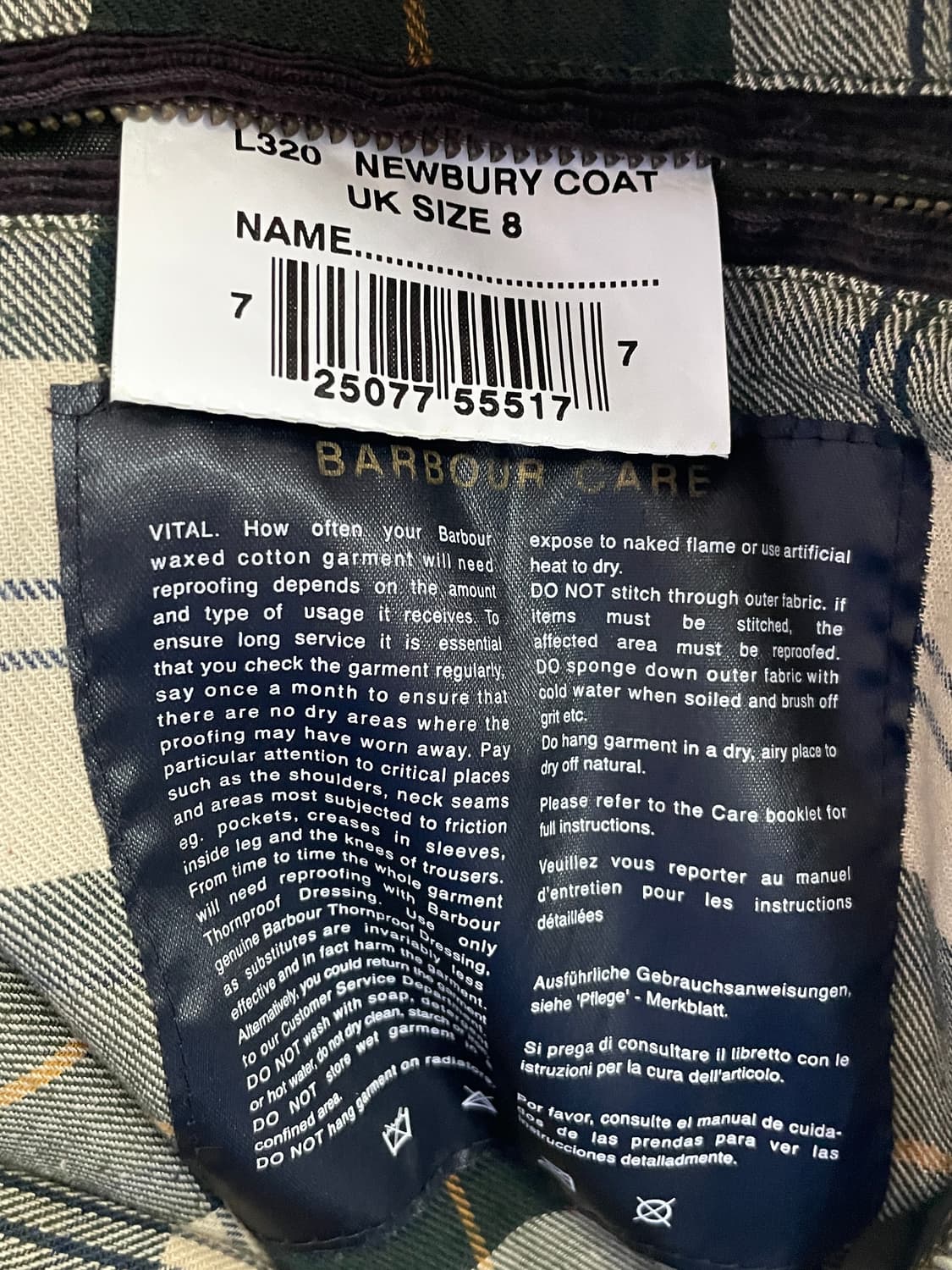 바버 우먼스 뉴버리 왁스 코트 (on.420) 상품이미지7