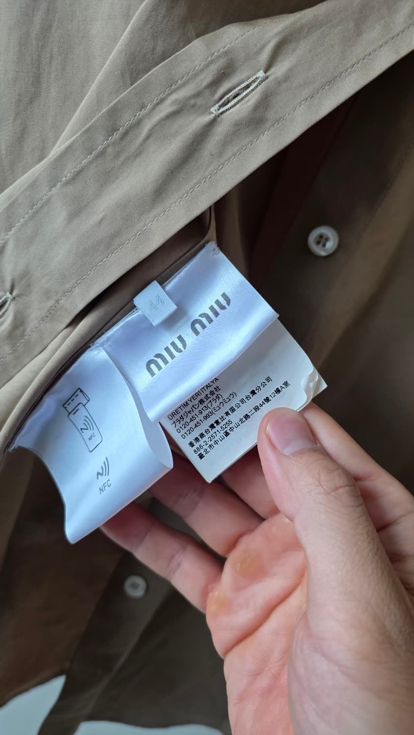 미우미우 유니섹스 오버핏 셔츠 브라운44(105-110) 상품이미지7