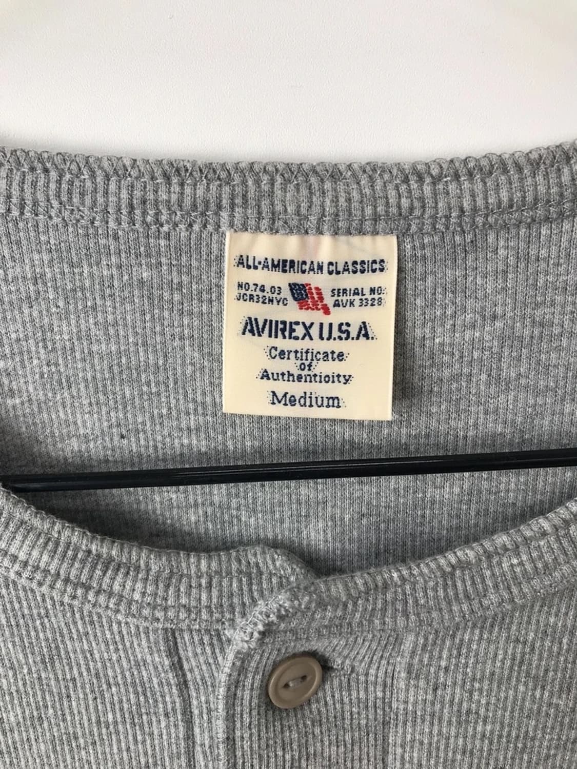 AVIREX USA Gray Henley Long Sleeve 상품이미지6