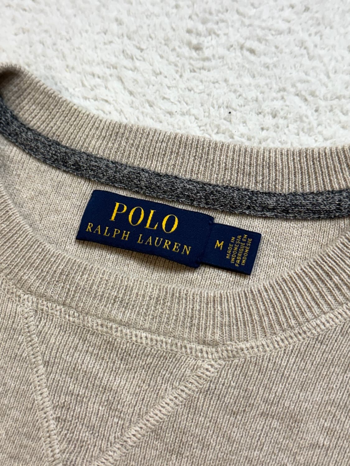 폴로 오트밀 니트 맨투맨 상품이미지4