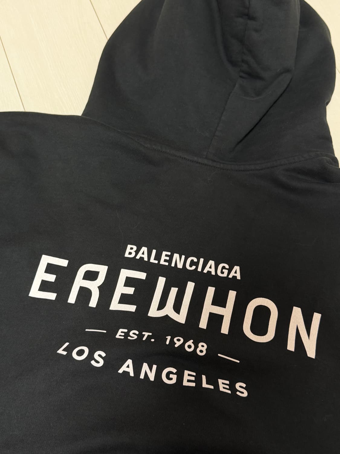 발렌시아가 에레혼 로스 엔젤레스 집업 미디움 핏 후드 블랙 화이트 상품이미지5
