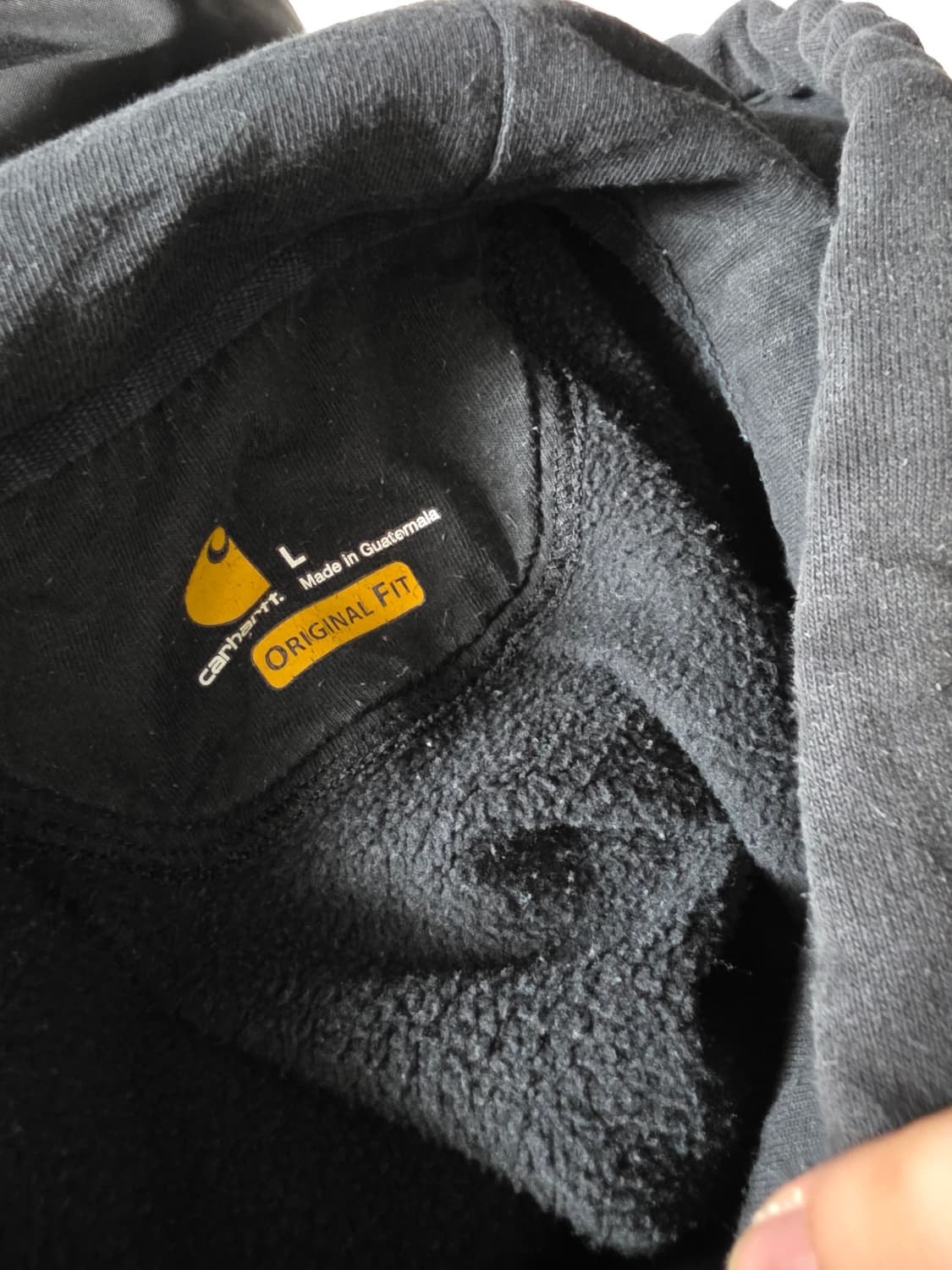 칼하트 기모 블랙 후드티 L 상품이미지3