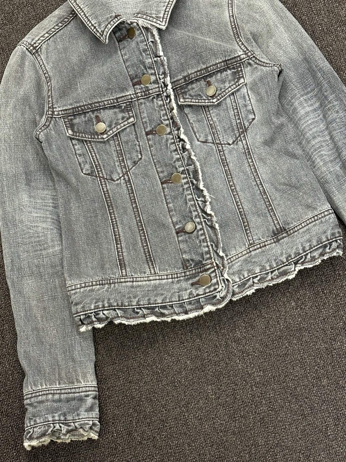 OS)Comme Ca Ism vintage 여성 그레이 워싱 데님 자켓 상품이미지3