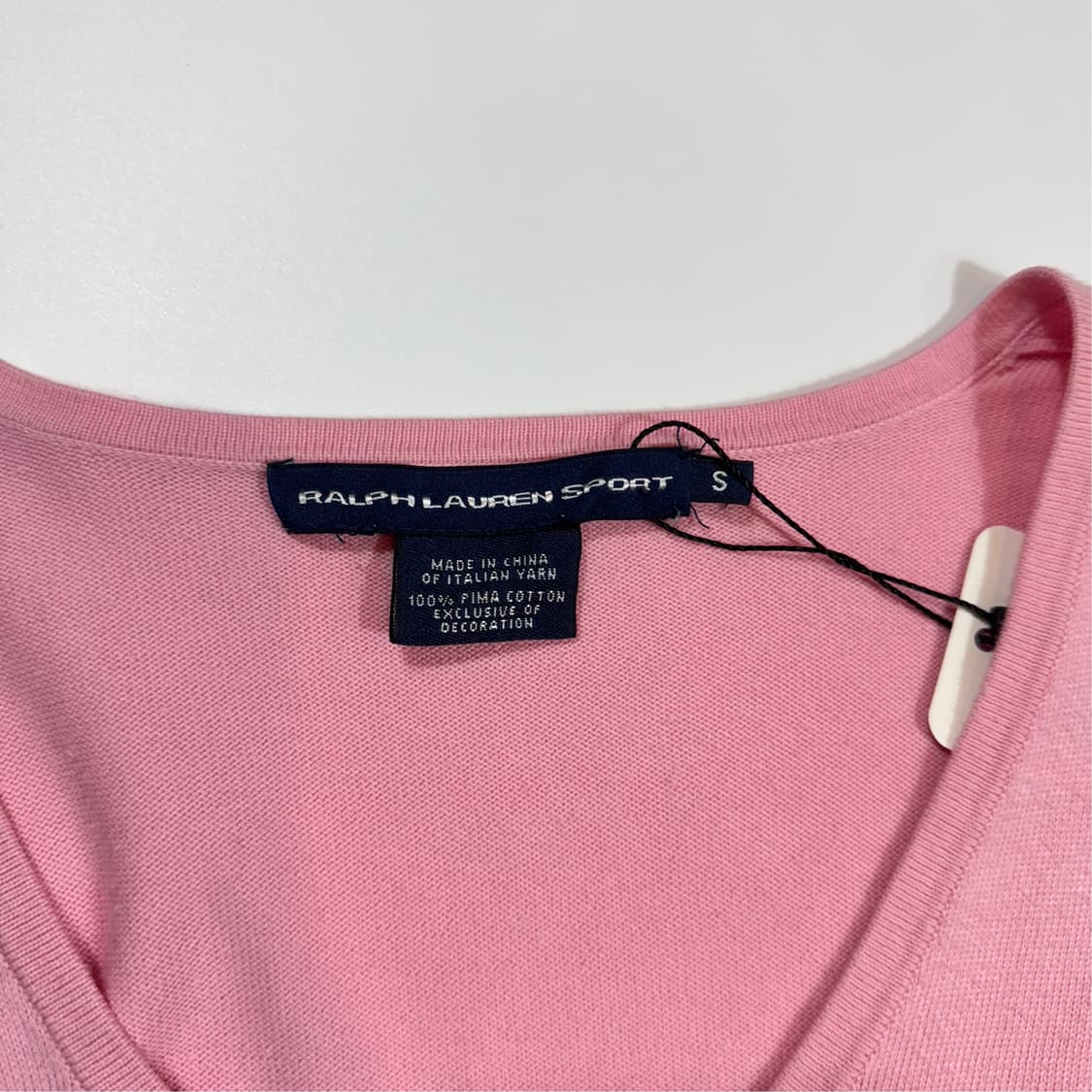 폴로 랄프로렌 핑크 브이넥 코튼 니트 상품이미지3