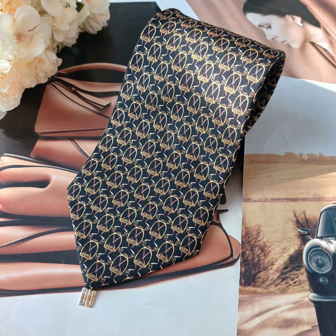 DAKS 닥스 실크 블랙 패턴 넥타이 9.7cm A등급 A19797 상품이미지2