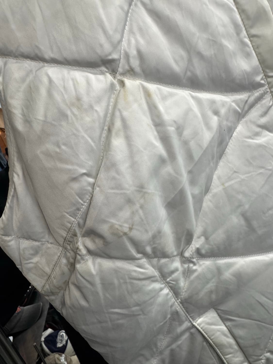 노스페이스 여성 흰/파 패딩조끼(오염) 상품이미지3