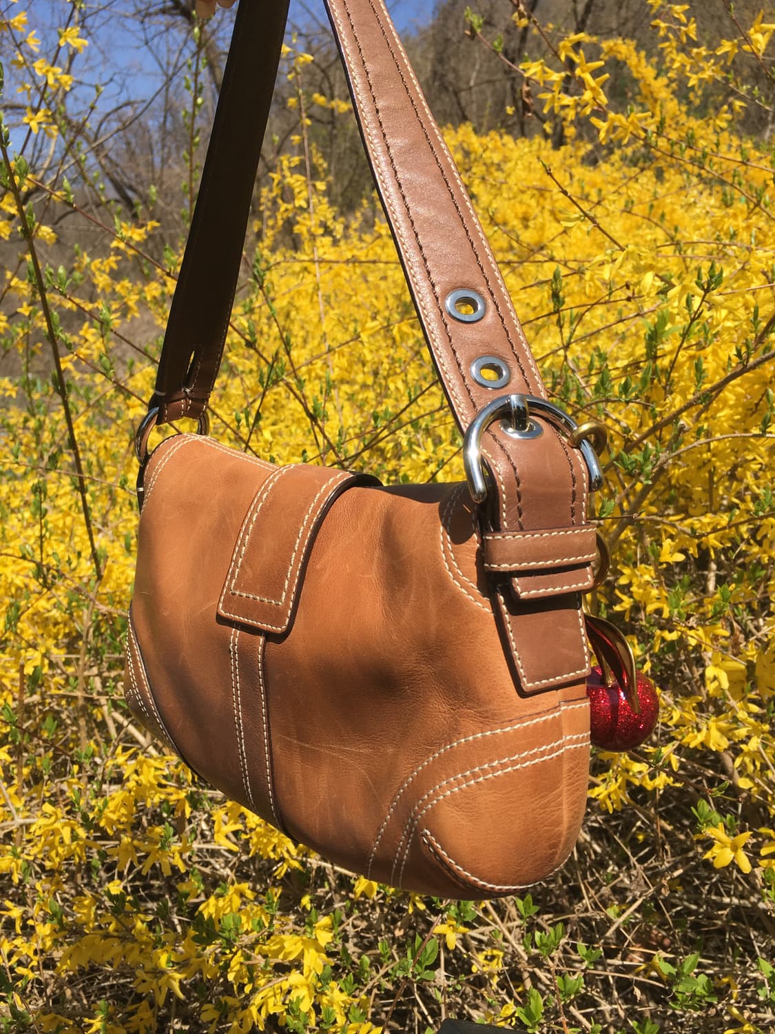 코치 시그니처 미니 소호 버클 숄더백 탠 컬러 상품이미지3