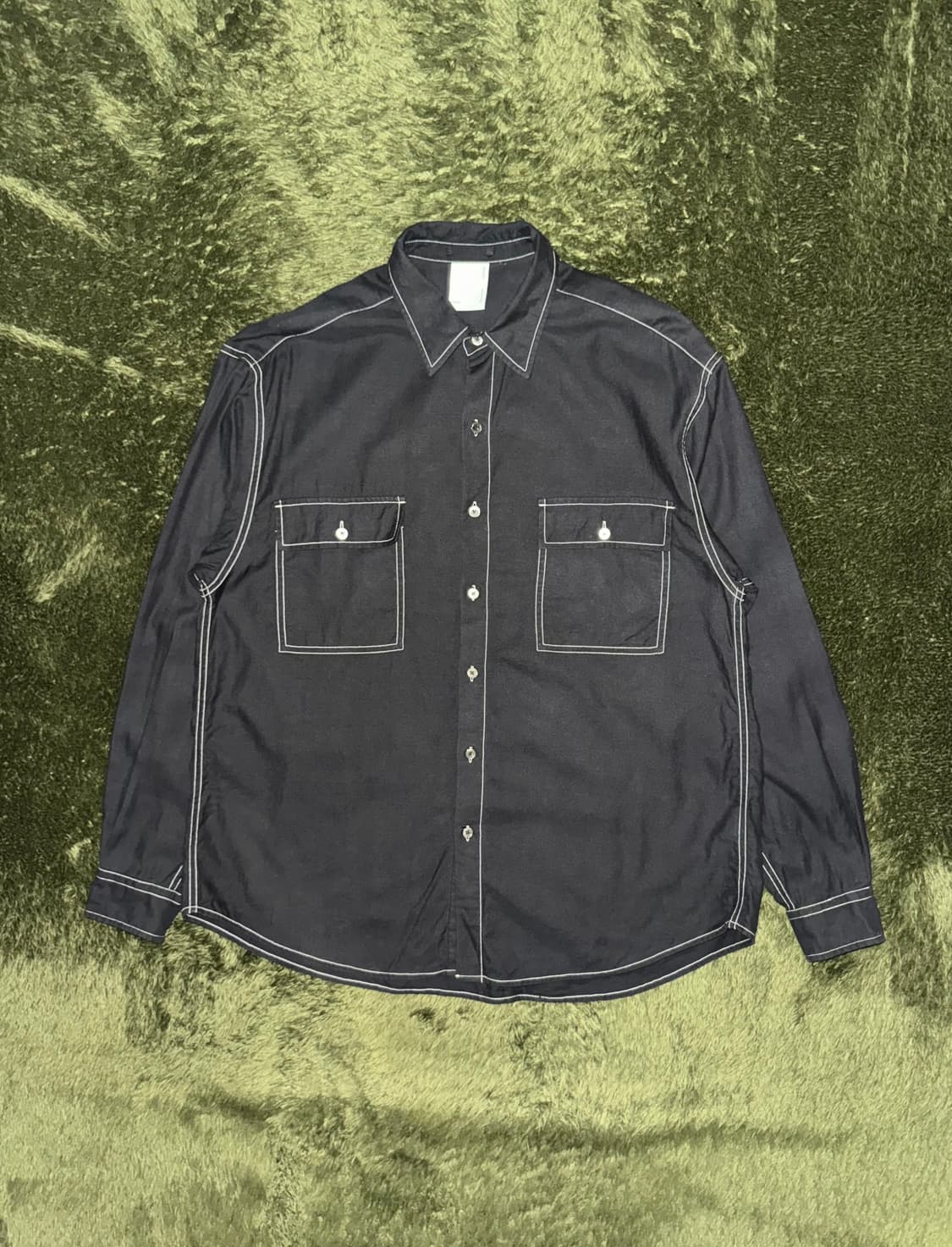 [2] 8division X 브라운야드 콜라보 텐셀 스티치 셔츠 블랙 상품이미지1