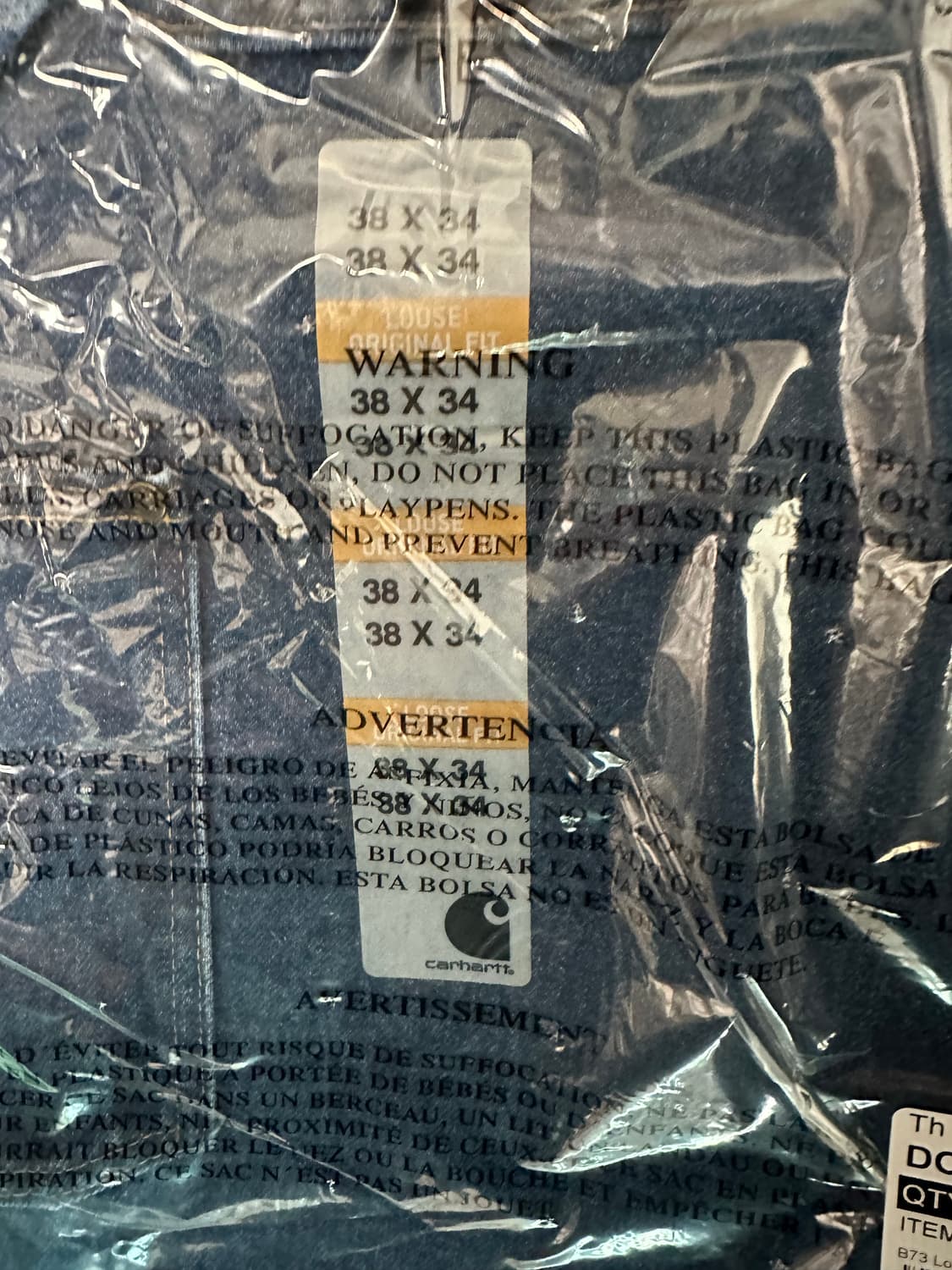 38x34 칼하트 더블니 B73 DST 다크스톤 카펜터 워크웨어 청바지 상품이미지2