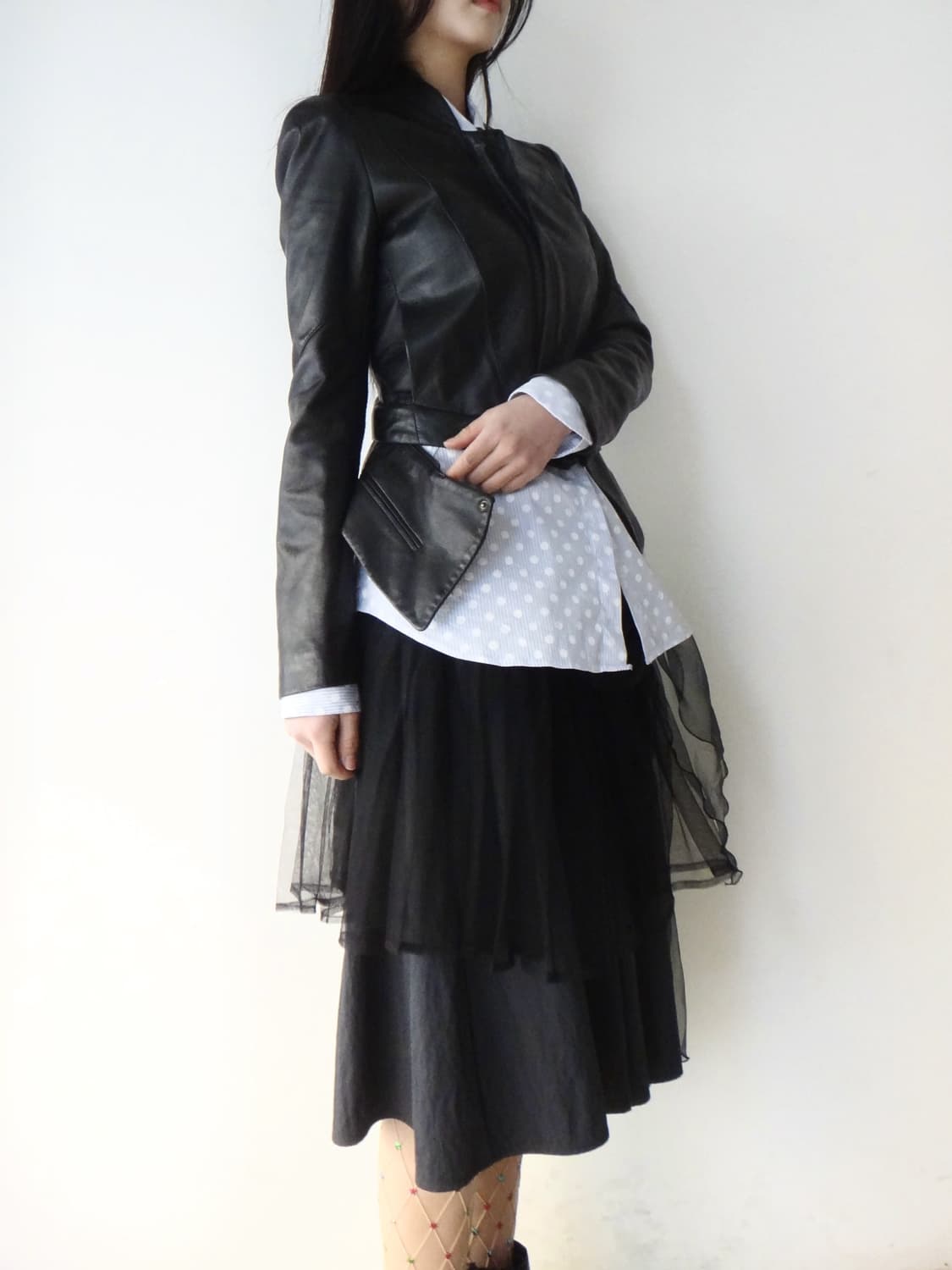 Dot pattern stripe shirt / skyblue 상품이미지6