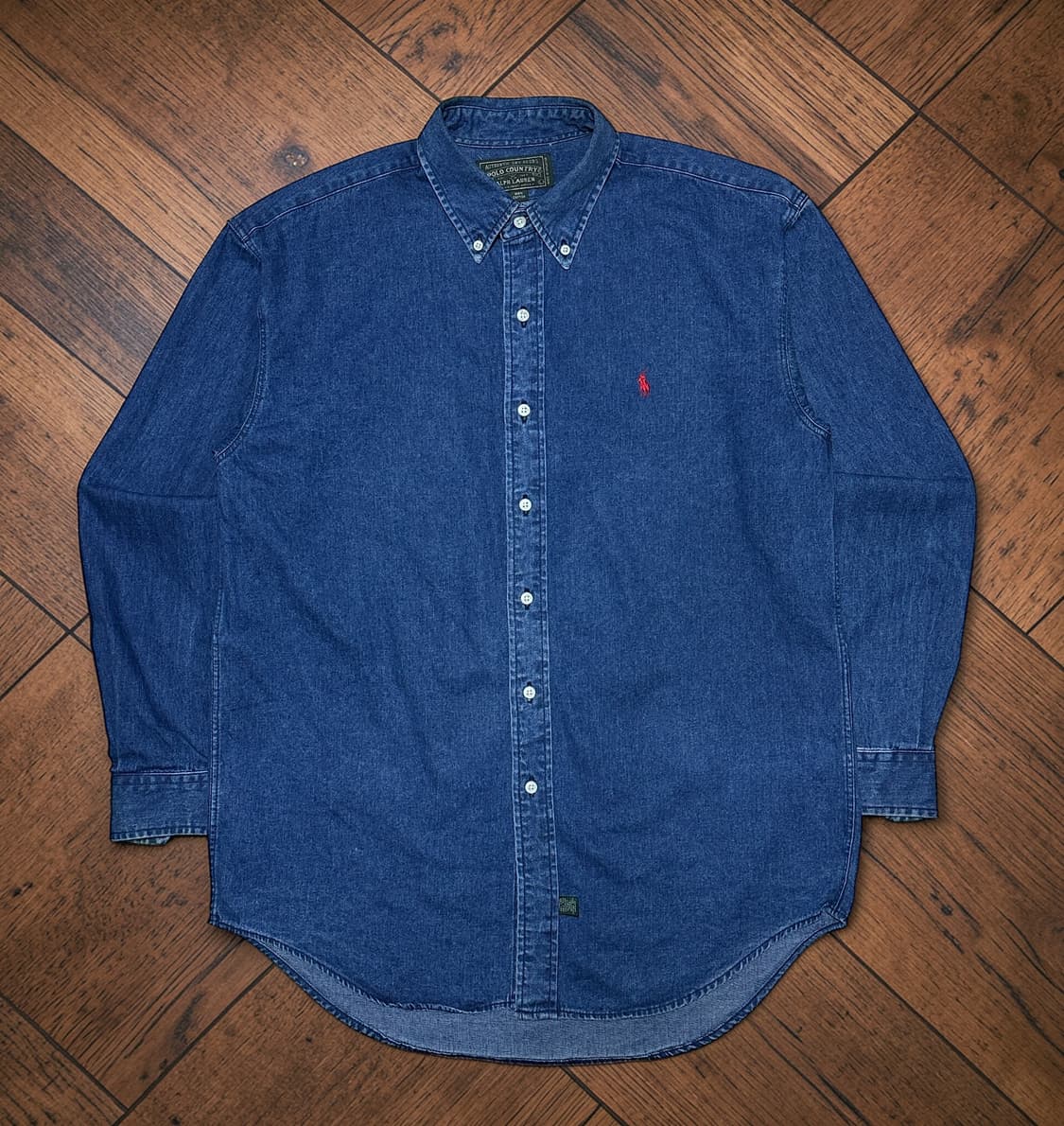 90s 폴로 컨트리 버튼다운 데님셔츠 L 상품이미지2
