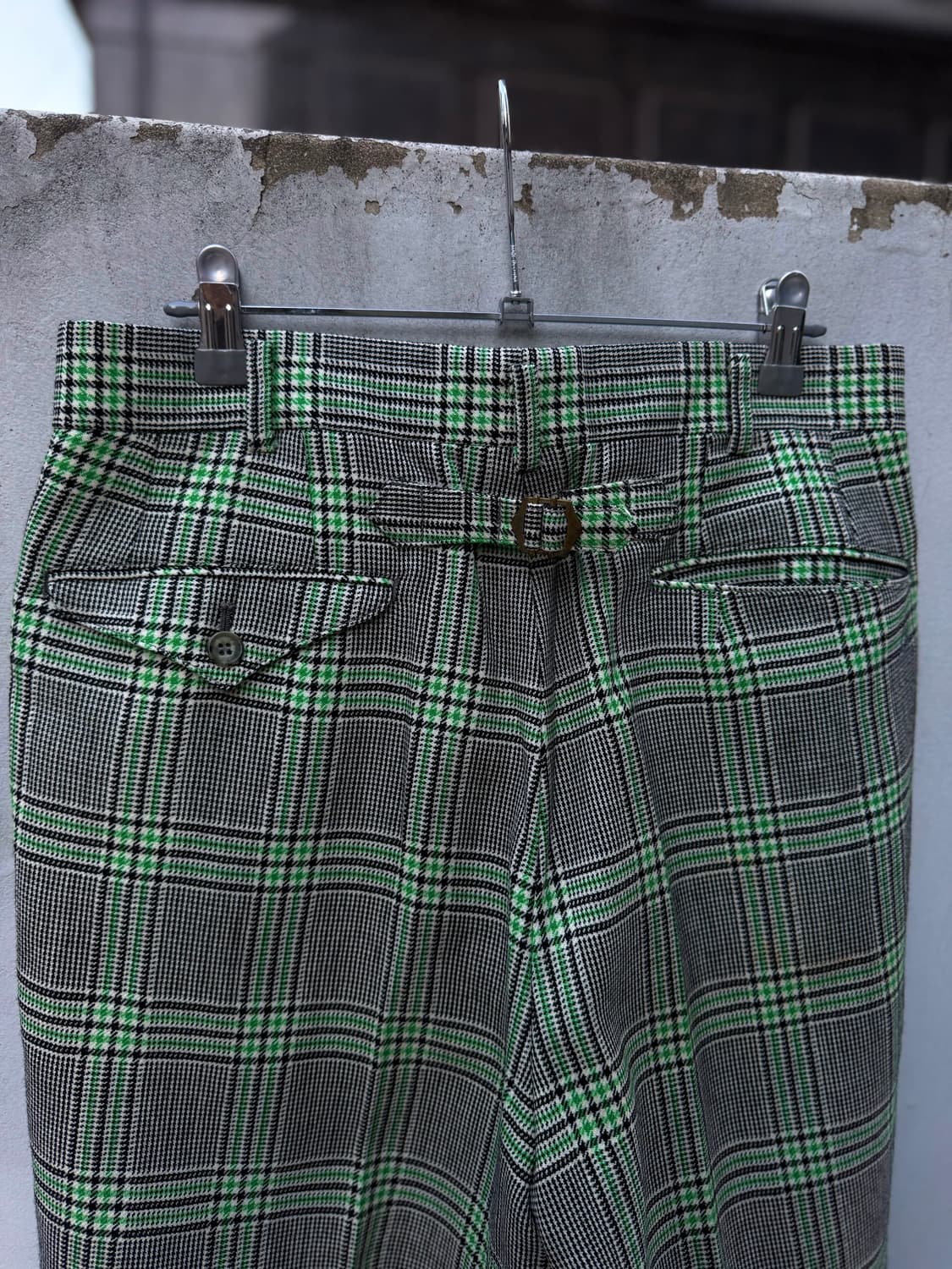 일본빈티지 체크 울 슬랙스 상품이미지4