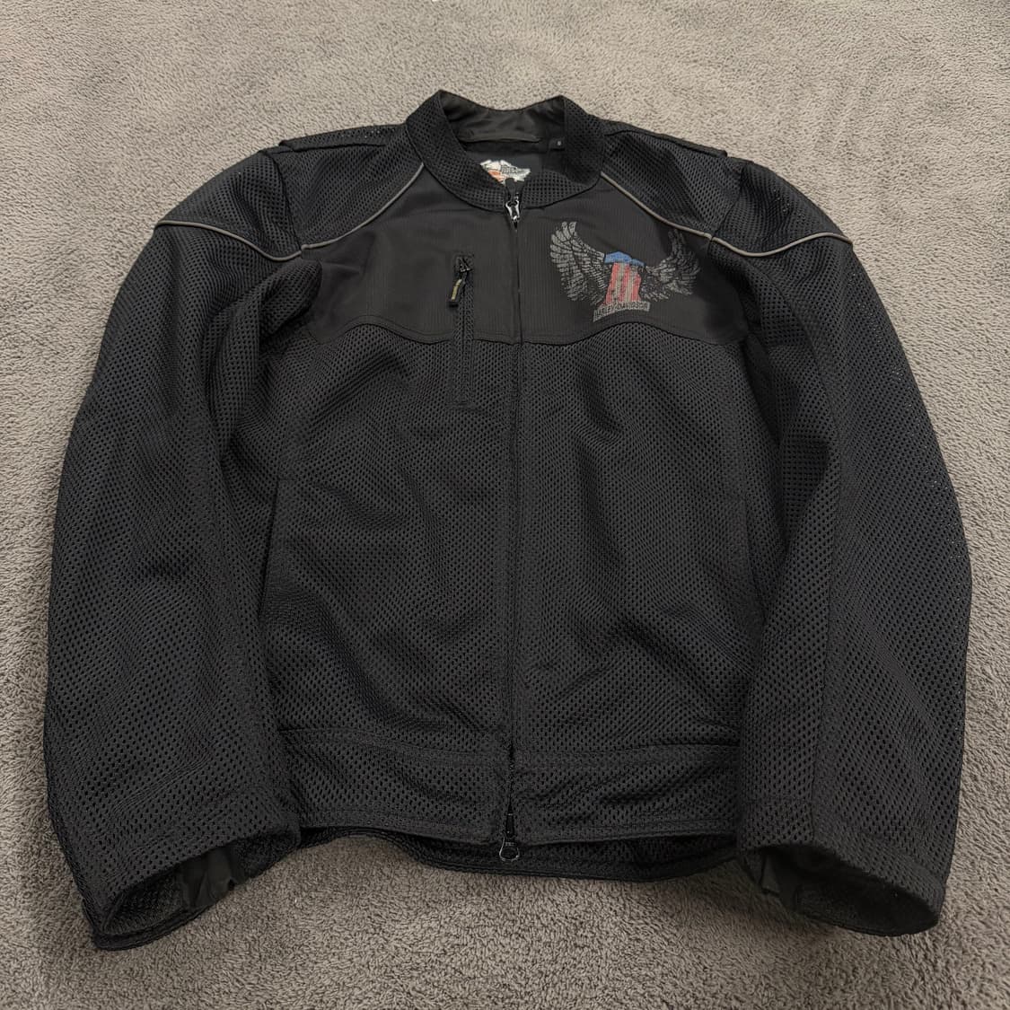 [ 정품/S ] 할리데이비슨 로고 프린트 메쉬 싱글 라이더 자켓 상품이미지2