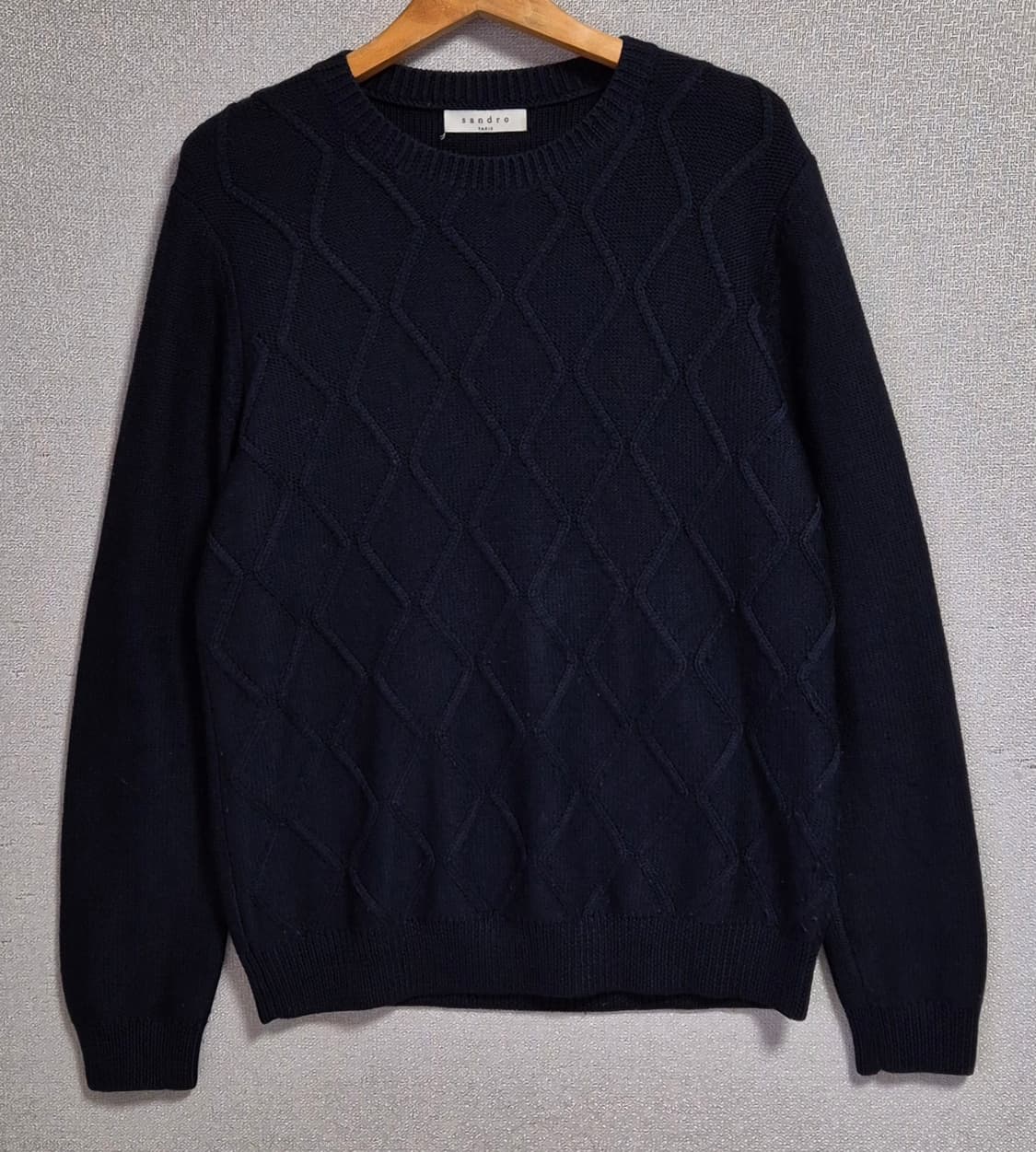 L ) 산드로 네이비 울혼방 니트  상품이미지1