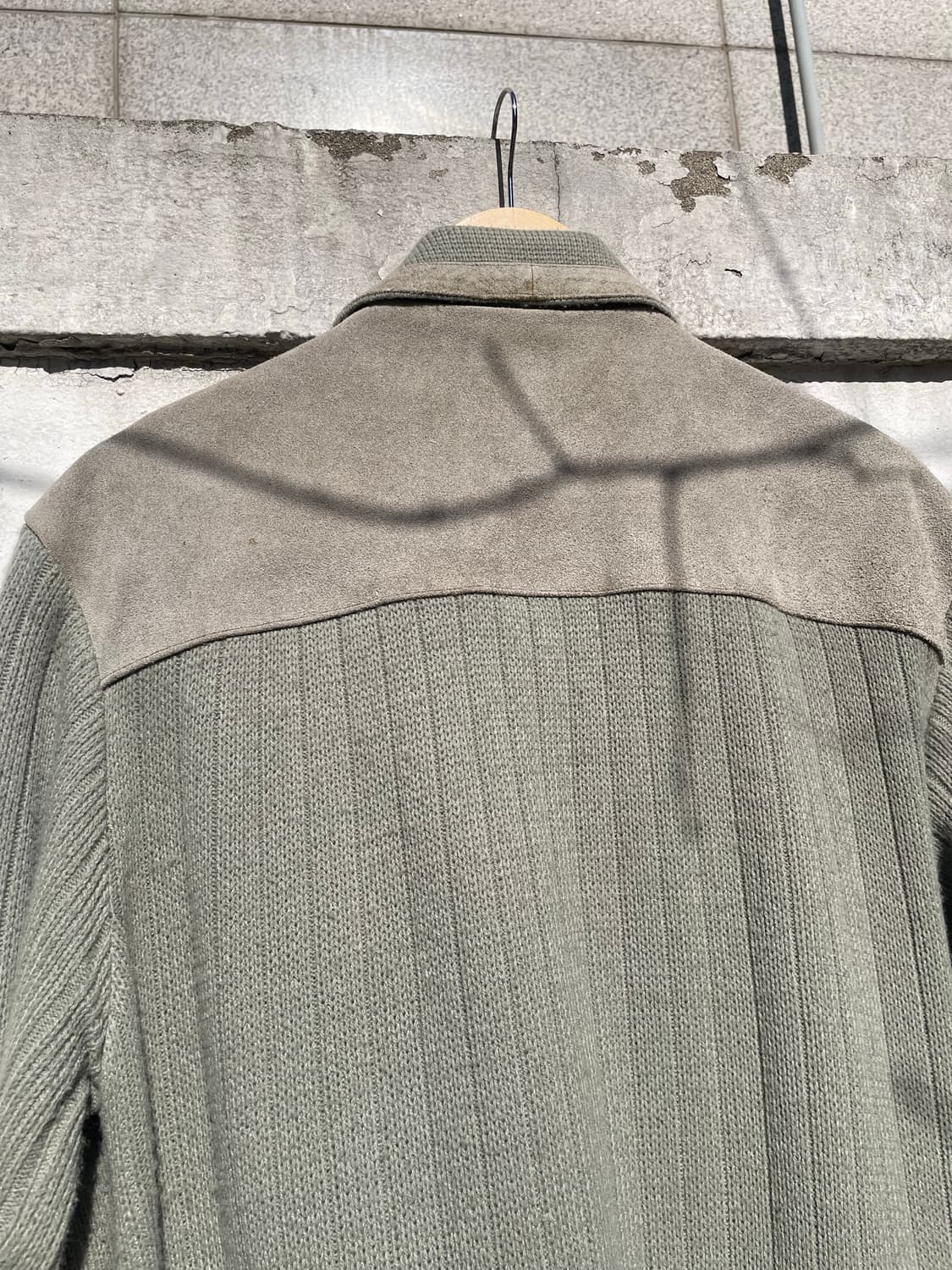 이탈리아빈티지 올리브 니트 스웨이드 라이더자켓 상품이미지7