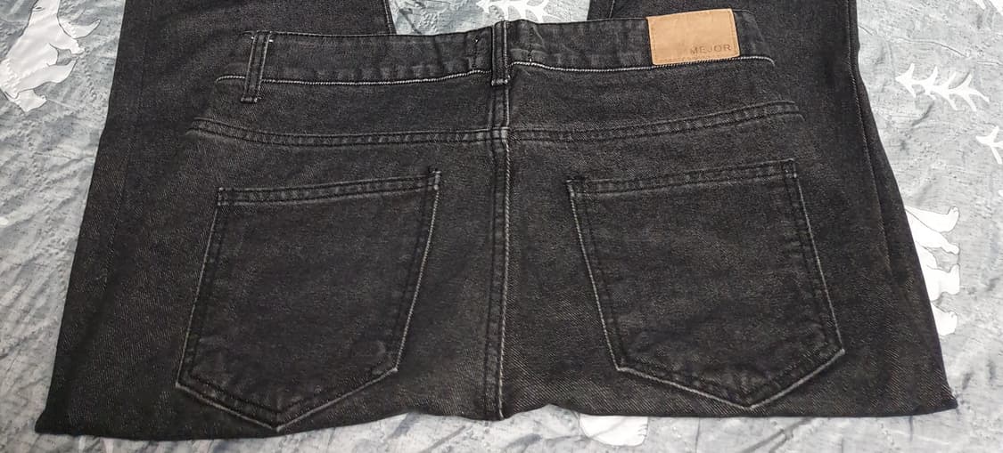 MEHOR 밑단턴업 데님팬츠 흑청 (M) 상품이미지3