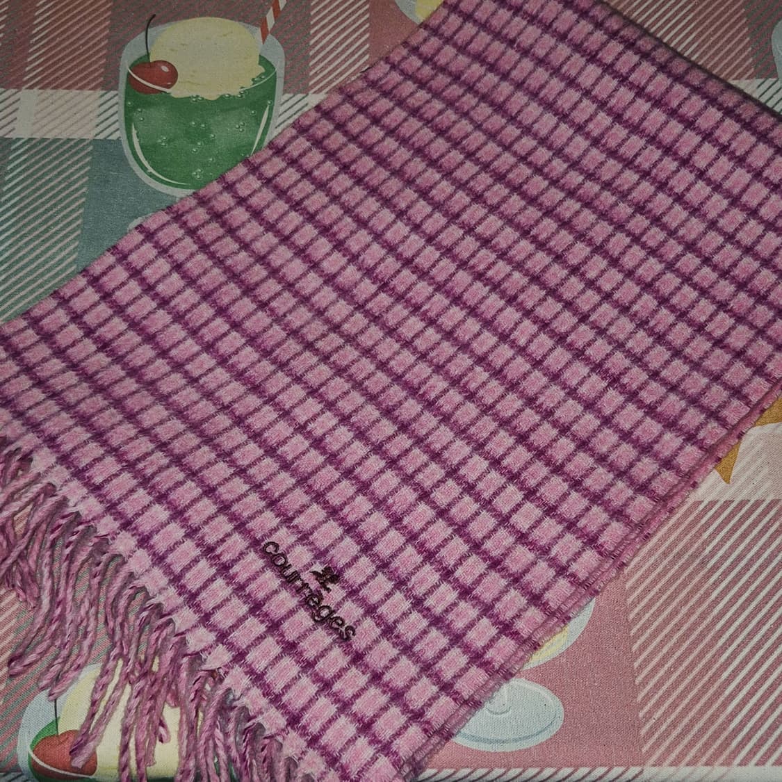 00s 프랑스 꾸레쥬 메리노 울 100% 하운드 머플러 상품이미지9