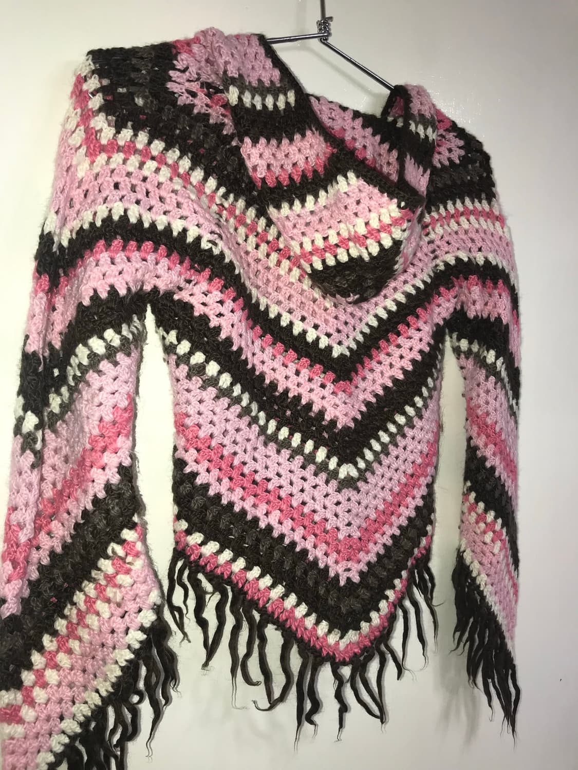 Fringe Detail Knit Hooded Anorak 상품이미지2