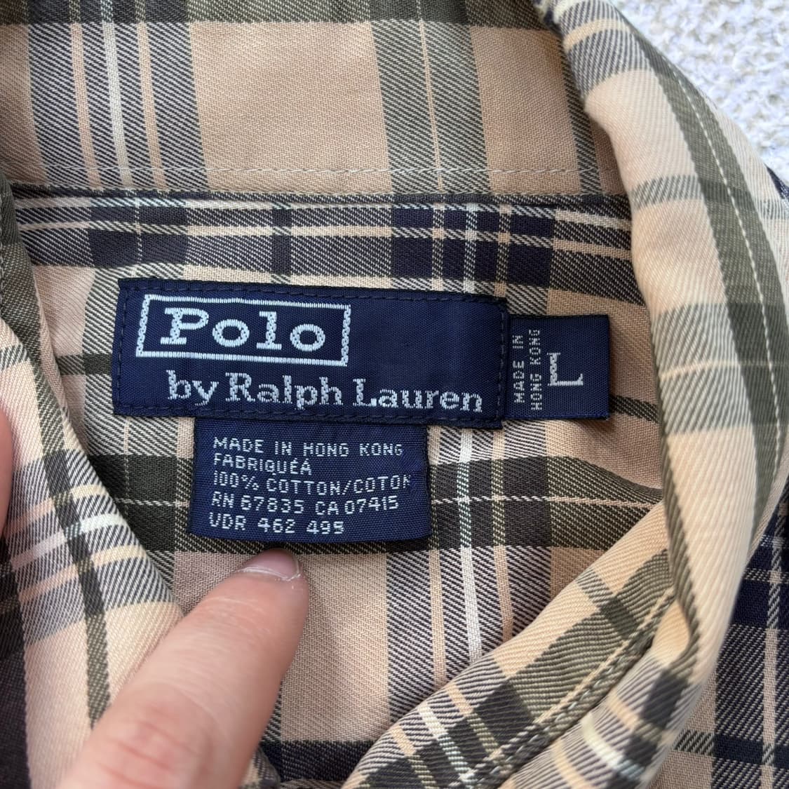 L 폴로랄프로렌 버튼 다운 체크 셔츠 0423E 상품이미지3