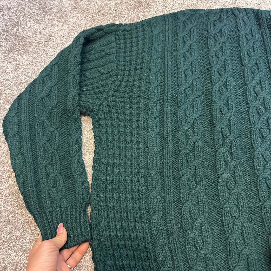 빈티지 그린 피셔맨 꽤배기 니트M 상품이미지5