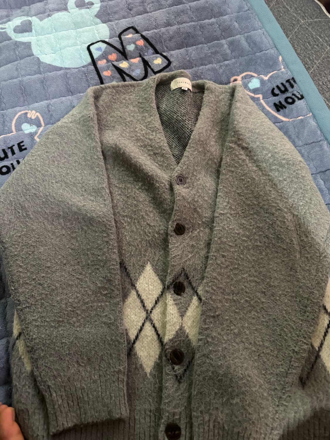 토니웩 아가일 가디건 그레이색 상품이미지2