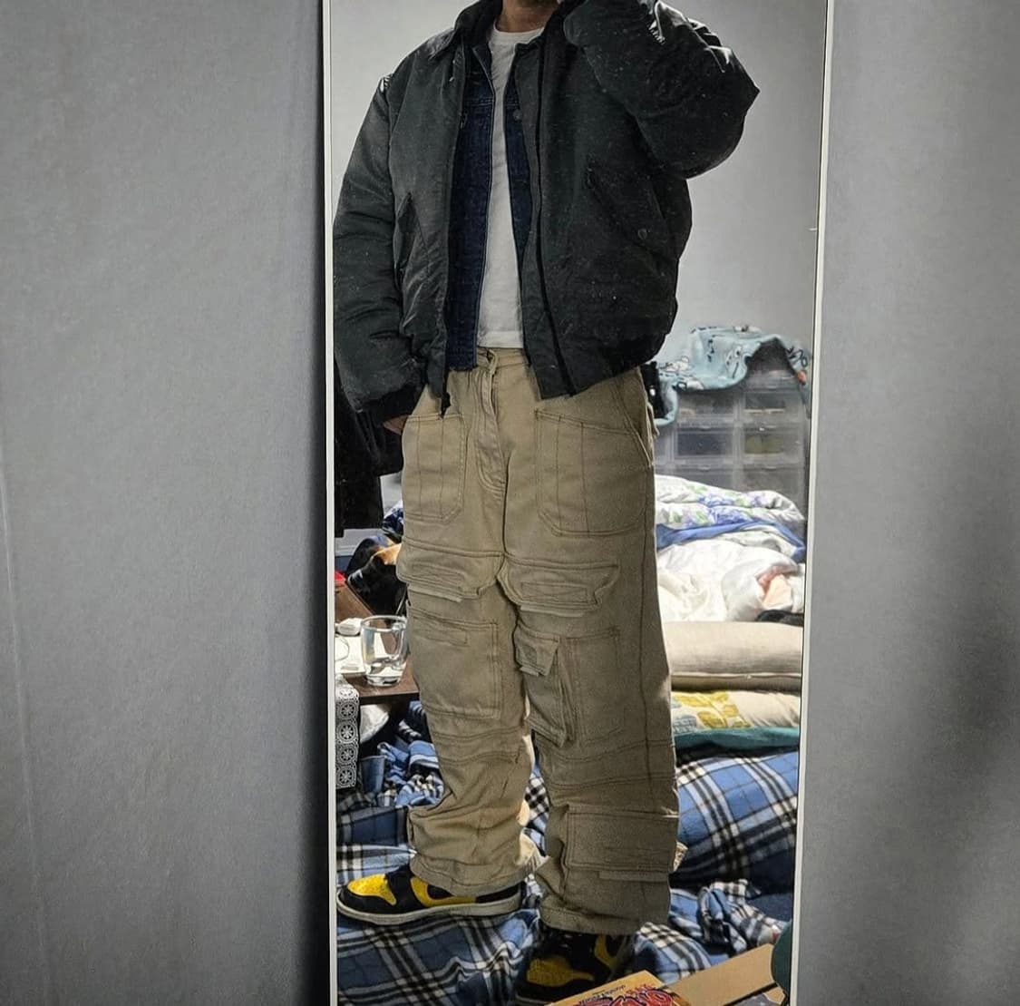 로어링라드 크롭 봄버 ma-1 그레이 M 상품이미지3