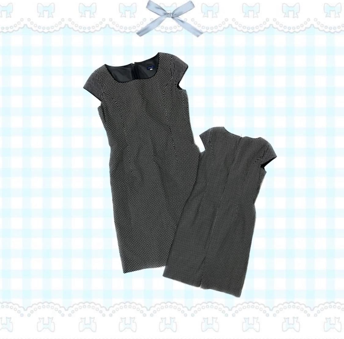 Black dot ops 검정 다트/땡땡이 반팔 원피스 상품이미지3