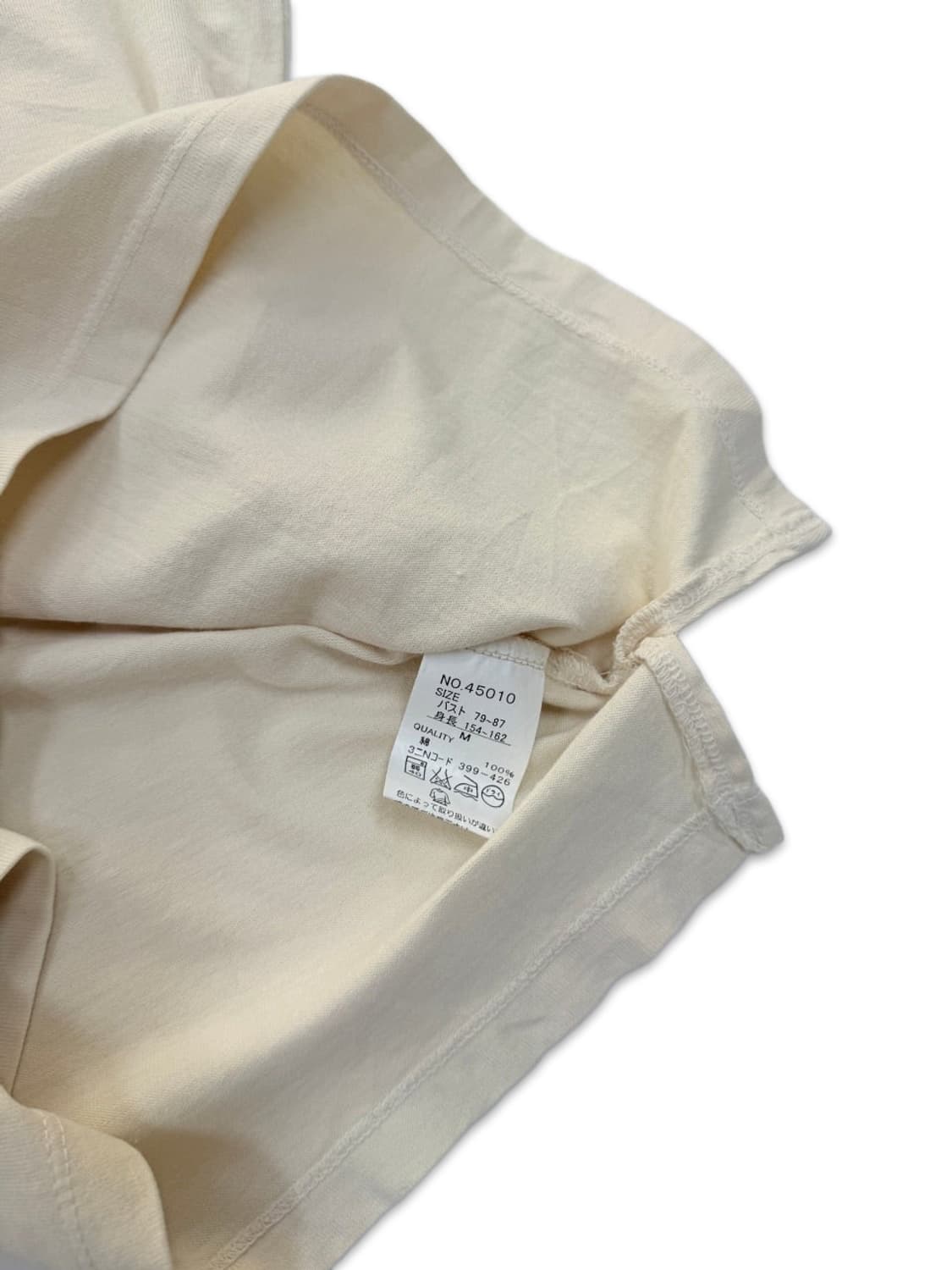 빈티지 ONE AND HALF 아이보리 니트 리본 반팔티 상품이미지4