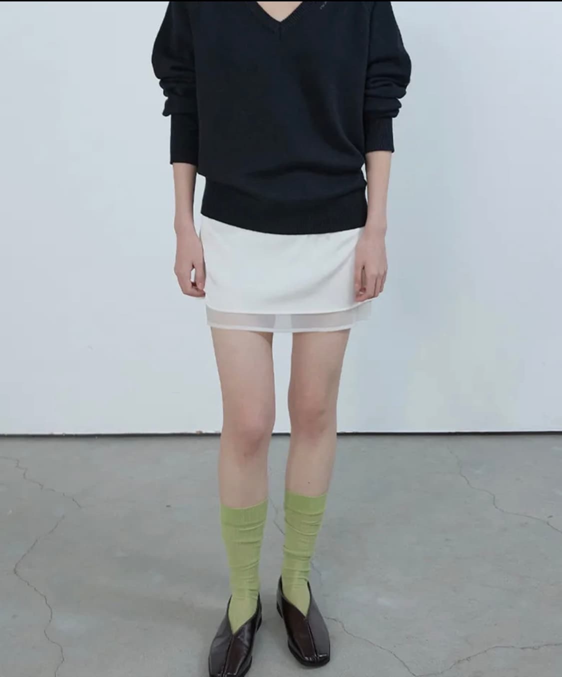 미치코런던 레이어드 새틴 미니 스커트  상품이미지3