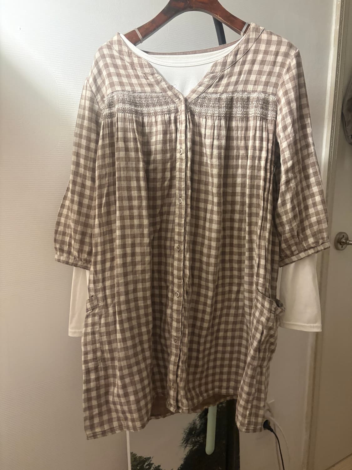 일본 모리걸 레이어드 포켓 원피스 상품이미지2