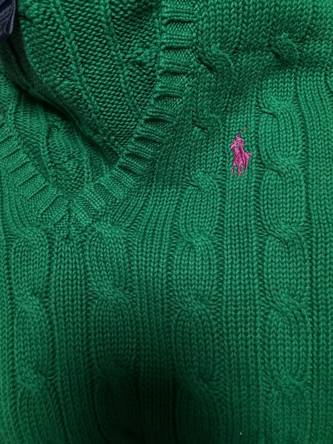 빈티지 폴로 꽈배기 케이블 니트 L 상품이미지4