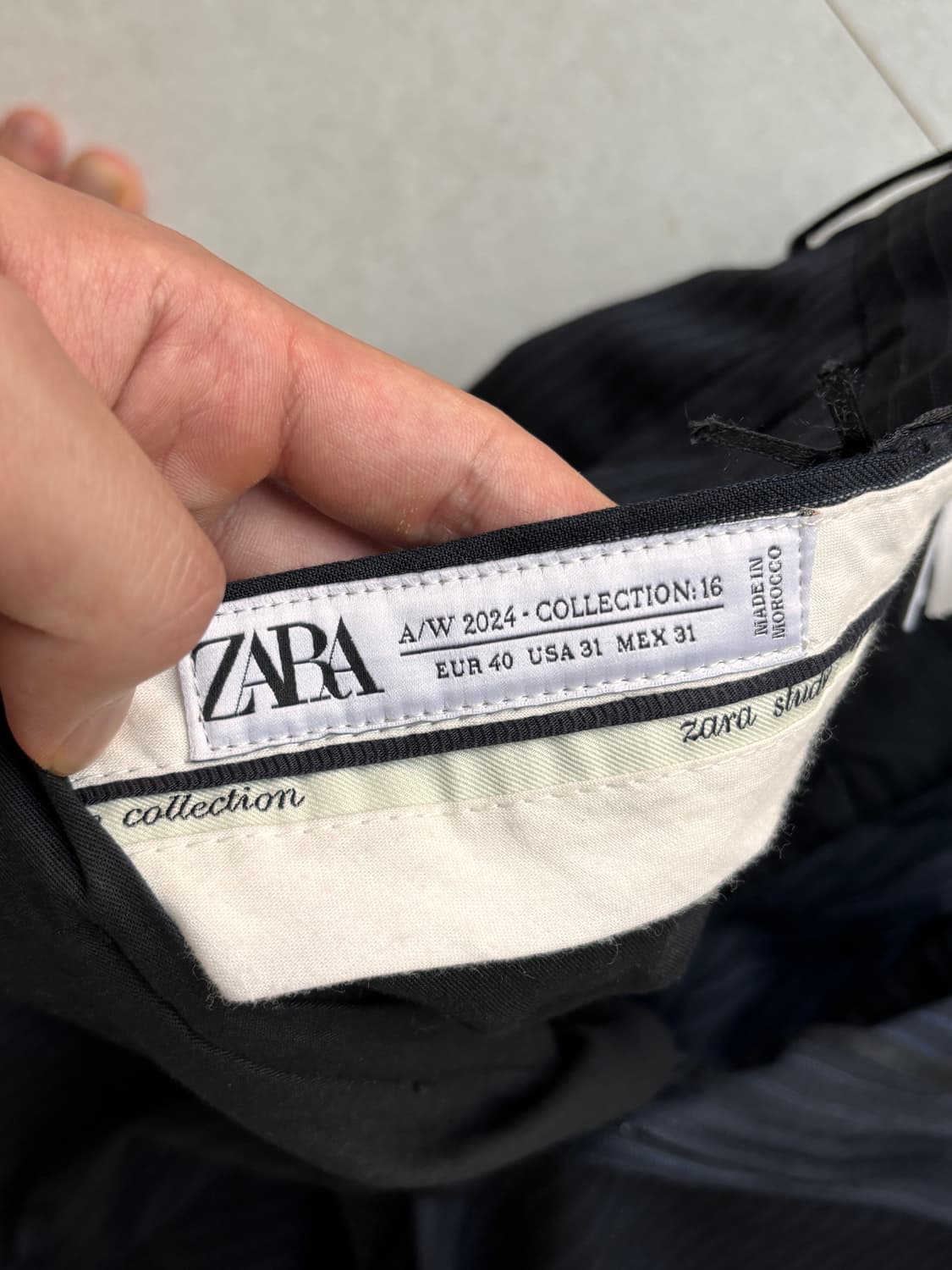 ZARA 24AW 스트라이프 지퍼 슬랙스 플레어핏 상품이미지5
